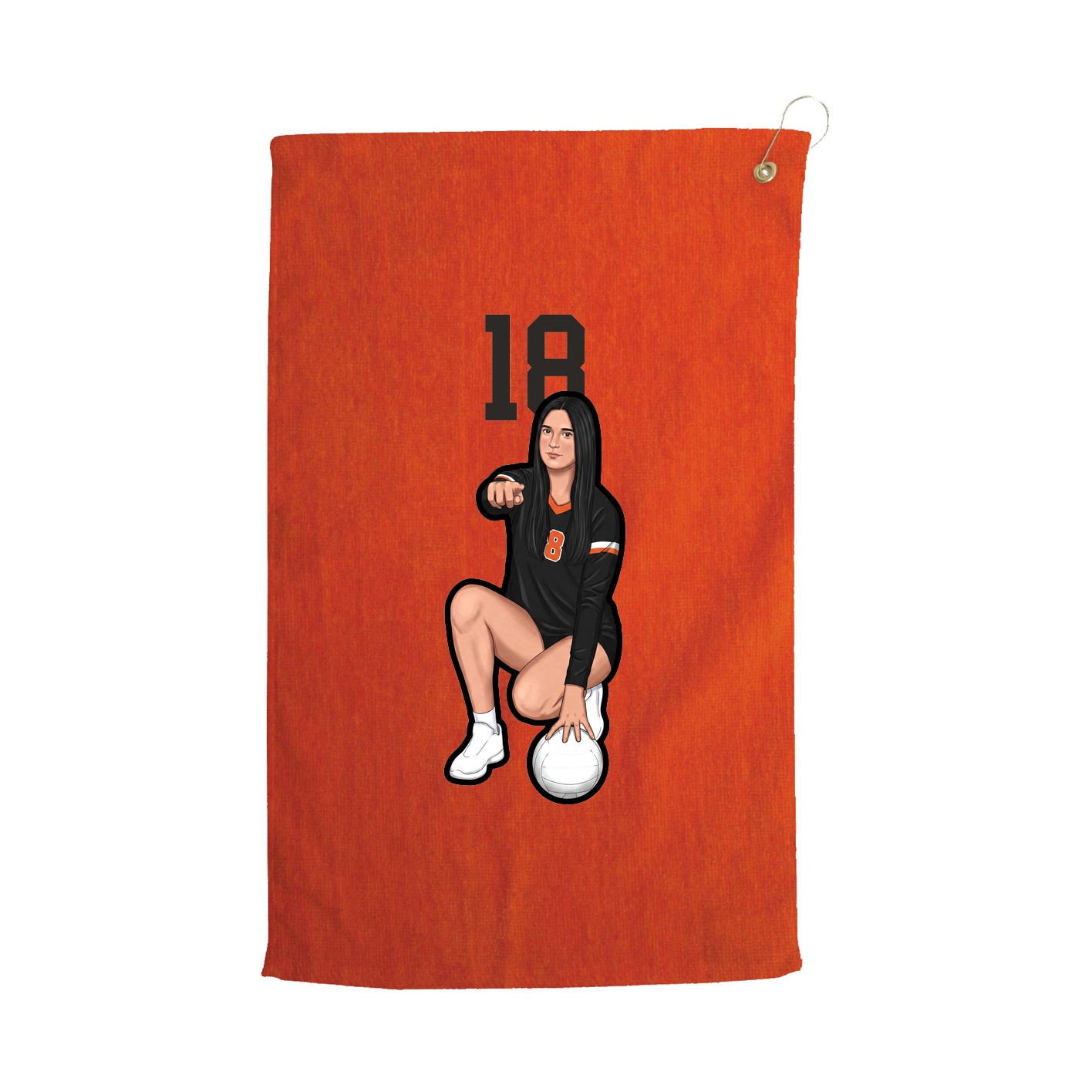 Golf Towel — Number Top in Orange