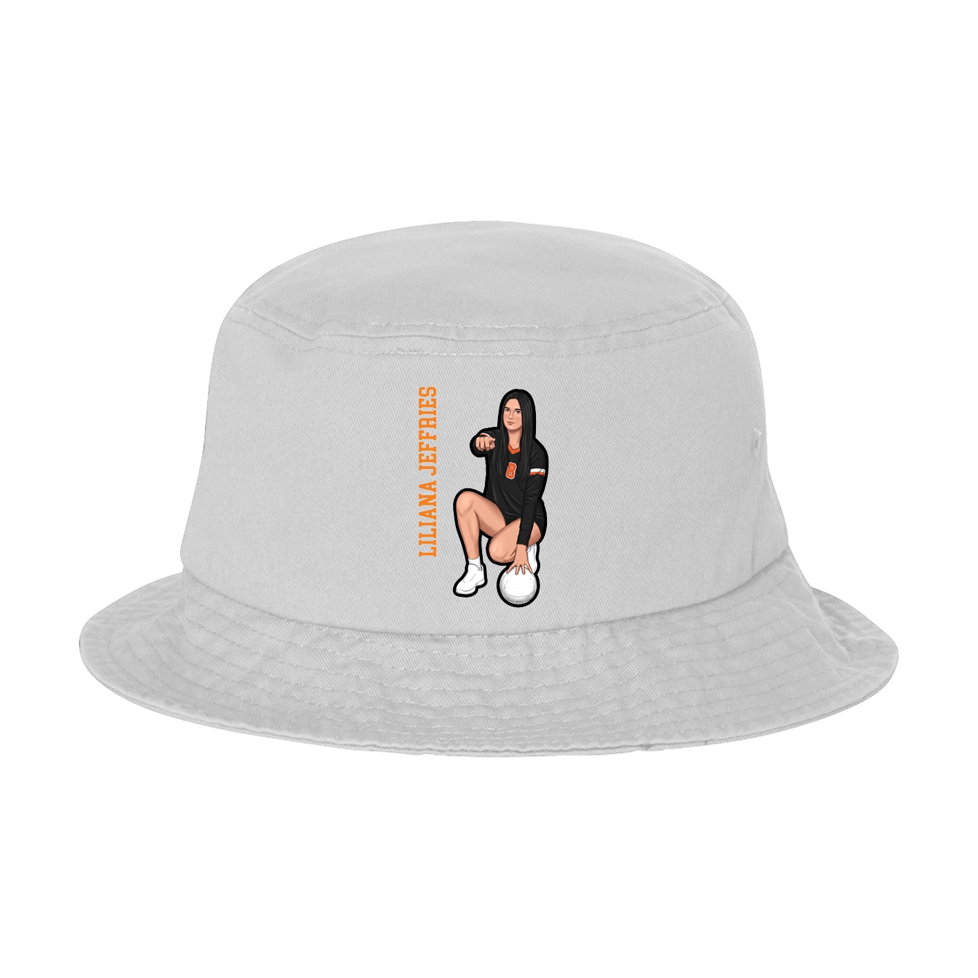 Bucket Cap — Name Vertical in White