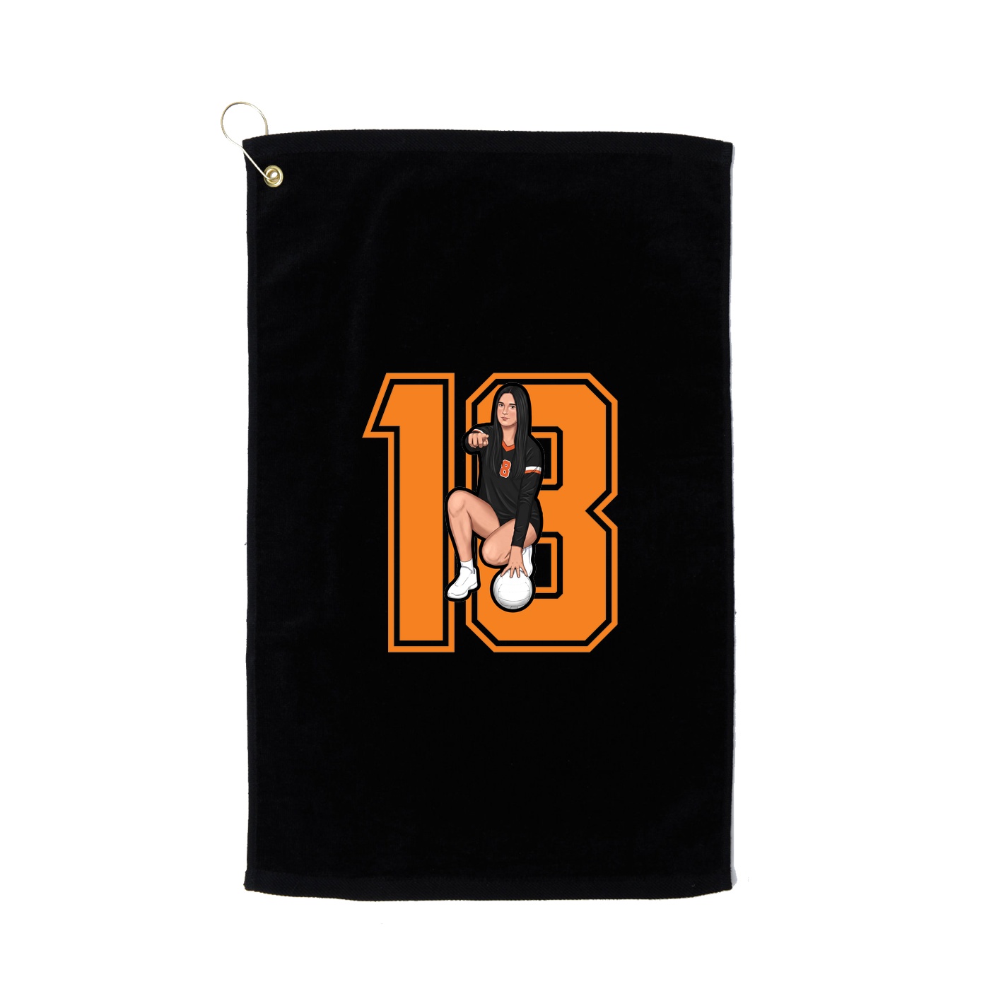 Golf Towel — Number in Black