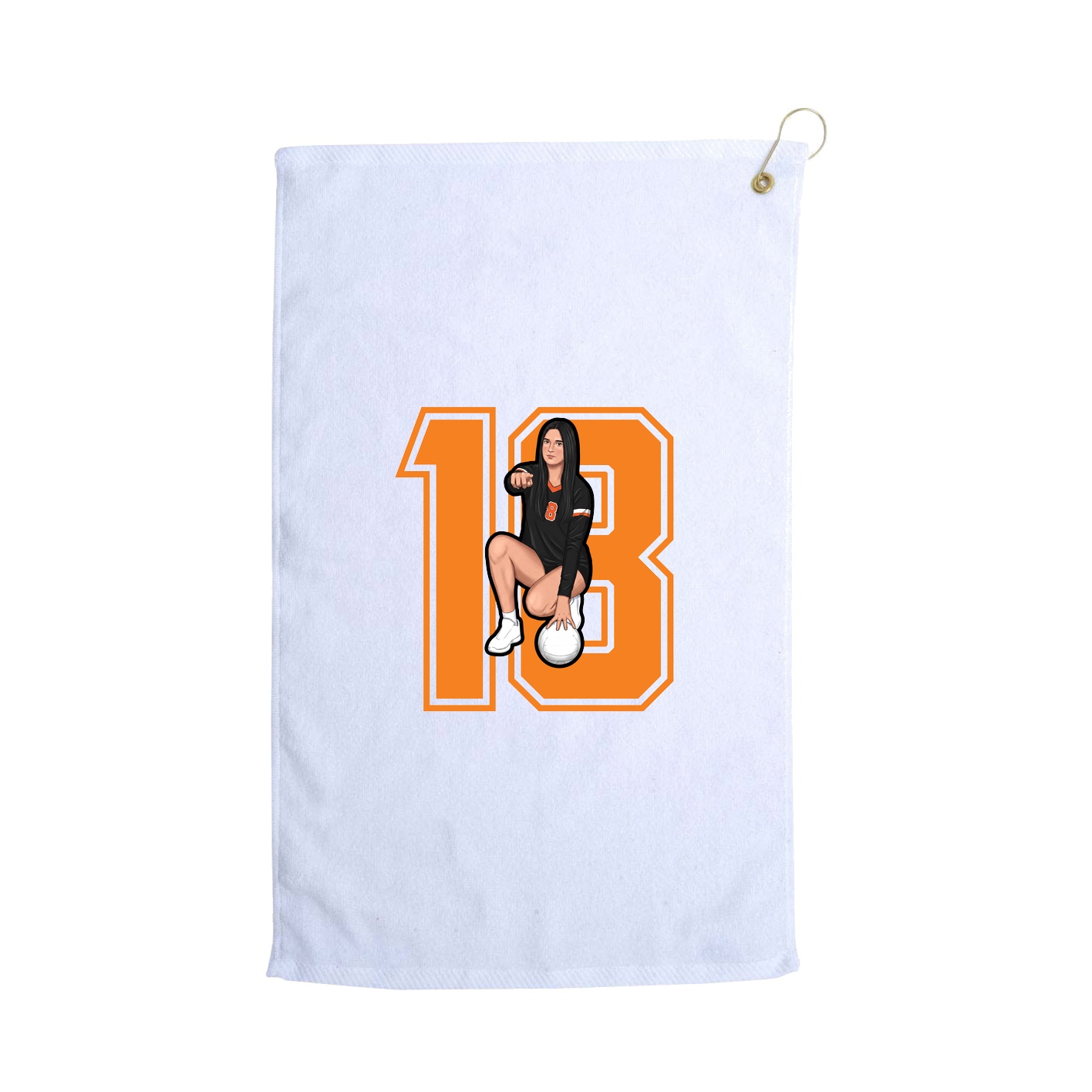Golf Towel — Number in White