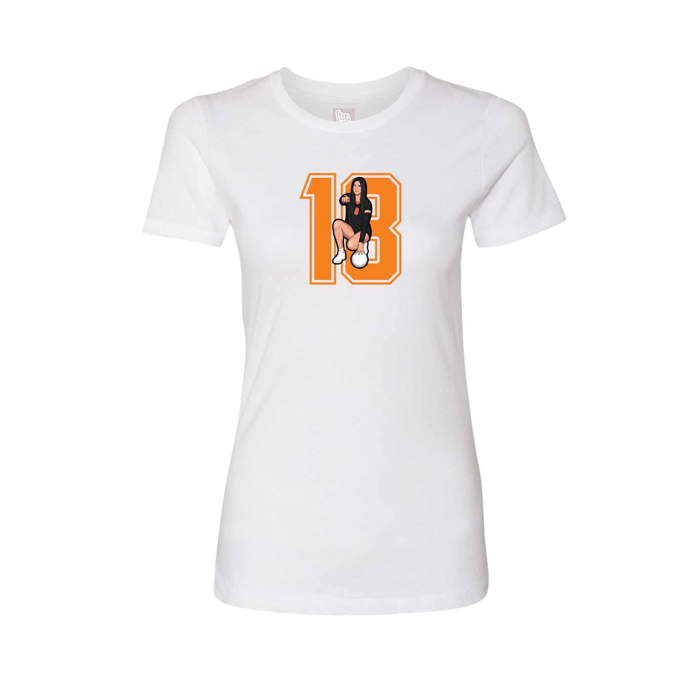 Womens Tee — Number in White