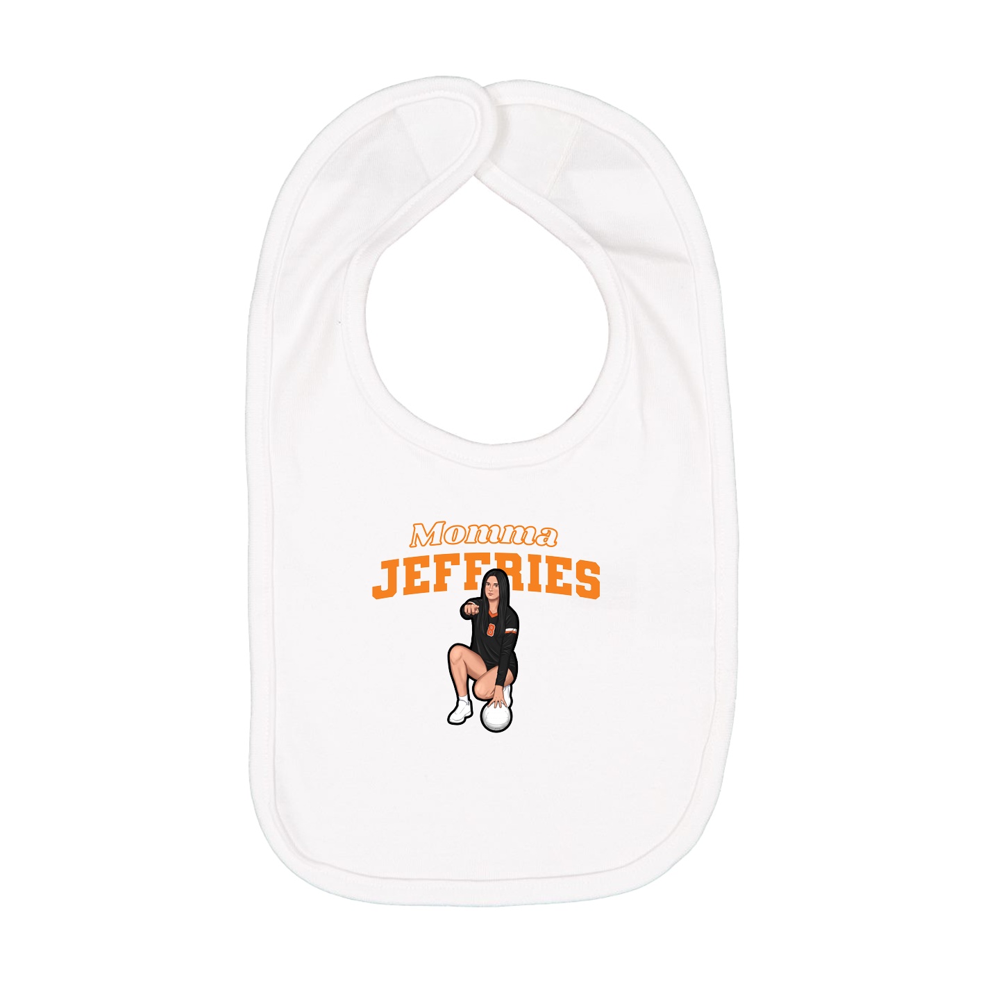 Infant Bib — Mothers Day Block in White