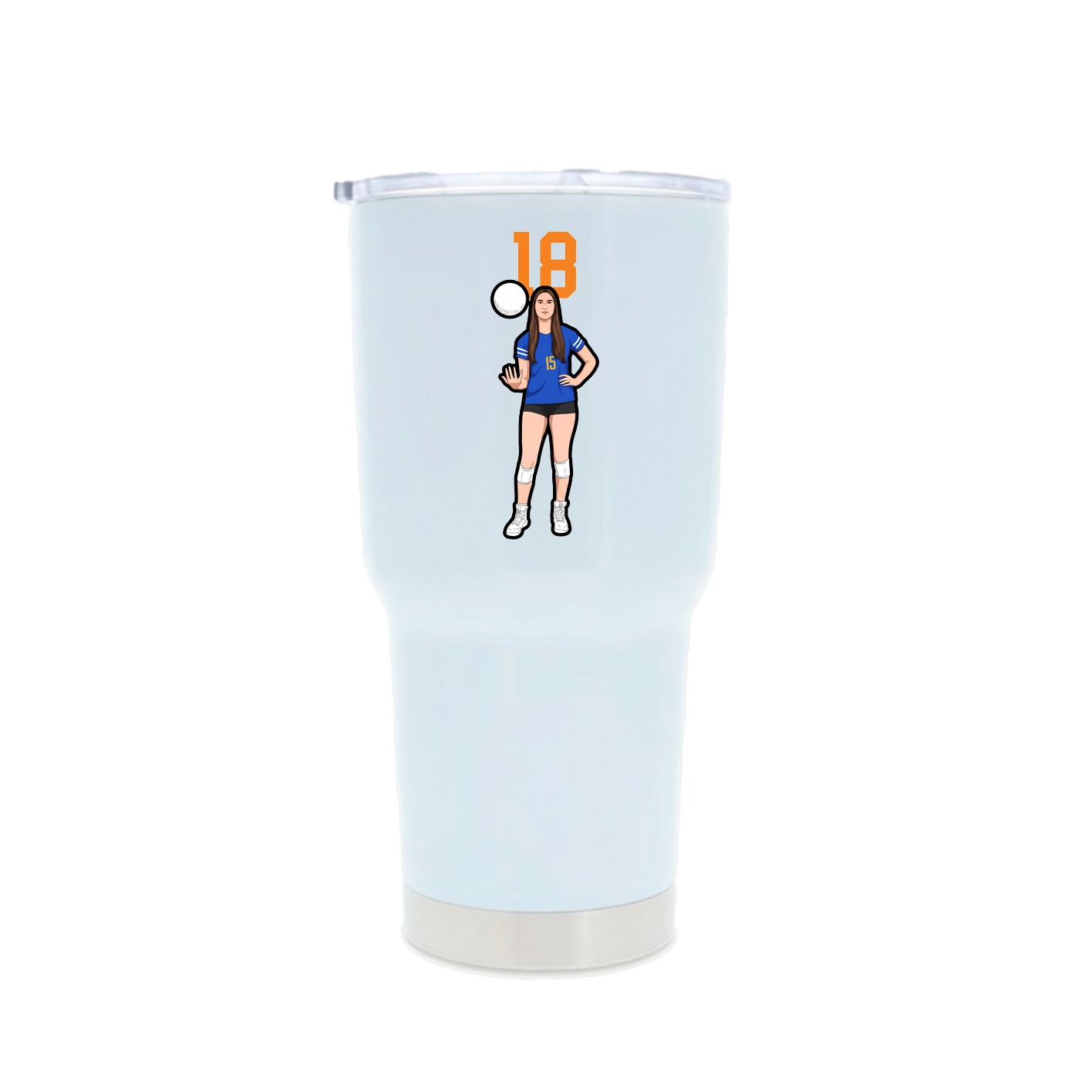 30oz Stainless Steel Tumbler — Number Top in White