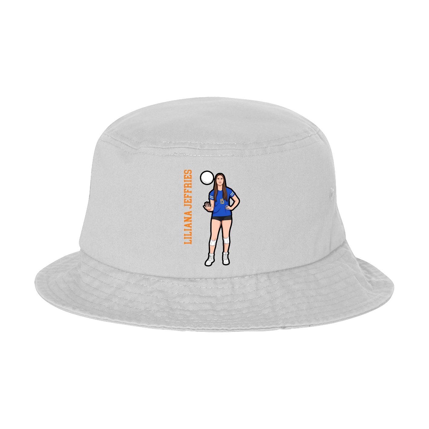 Bucket Cap — Name Vertical in White