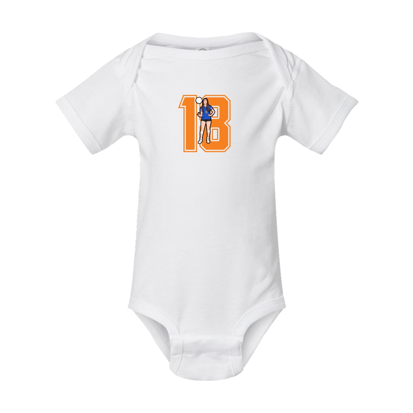 Baby Onesie — Number in White