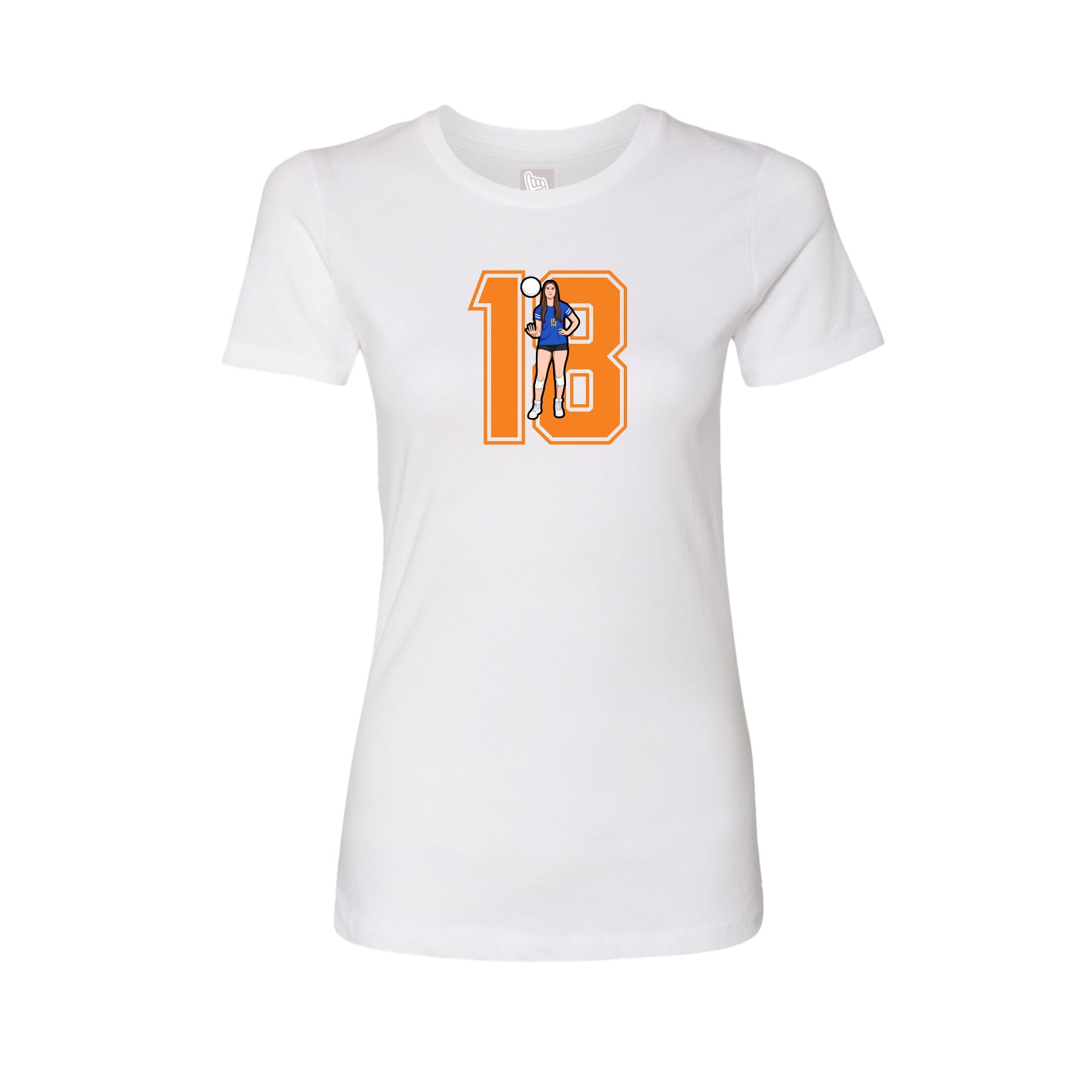 Womens Tee — Number in White