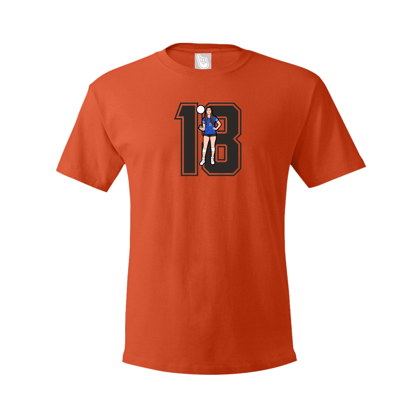 Youth Tee — Number in Orange