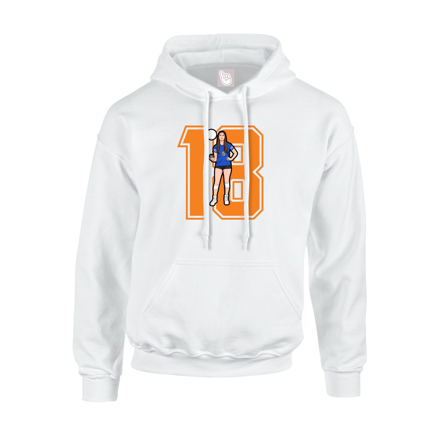 Hoodie — Number in White