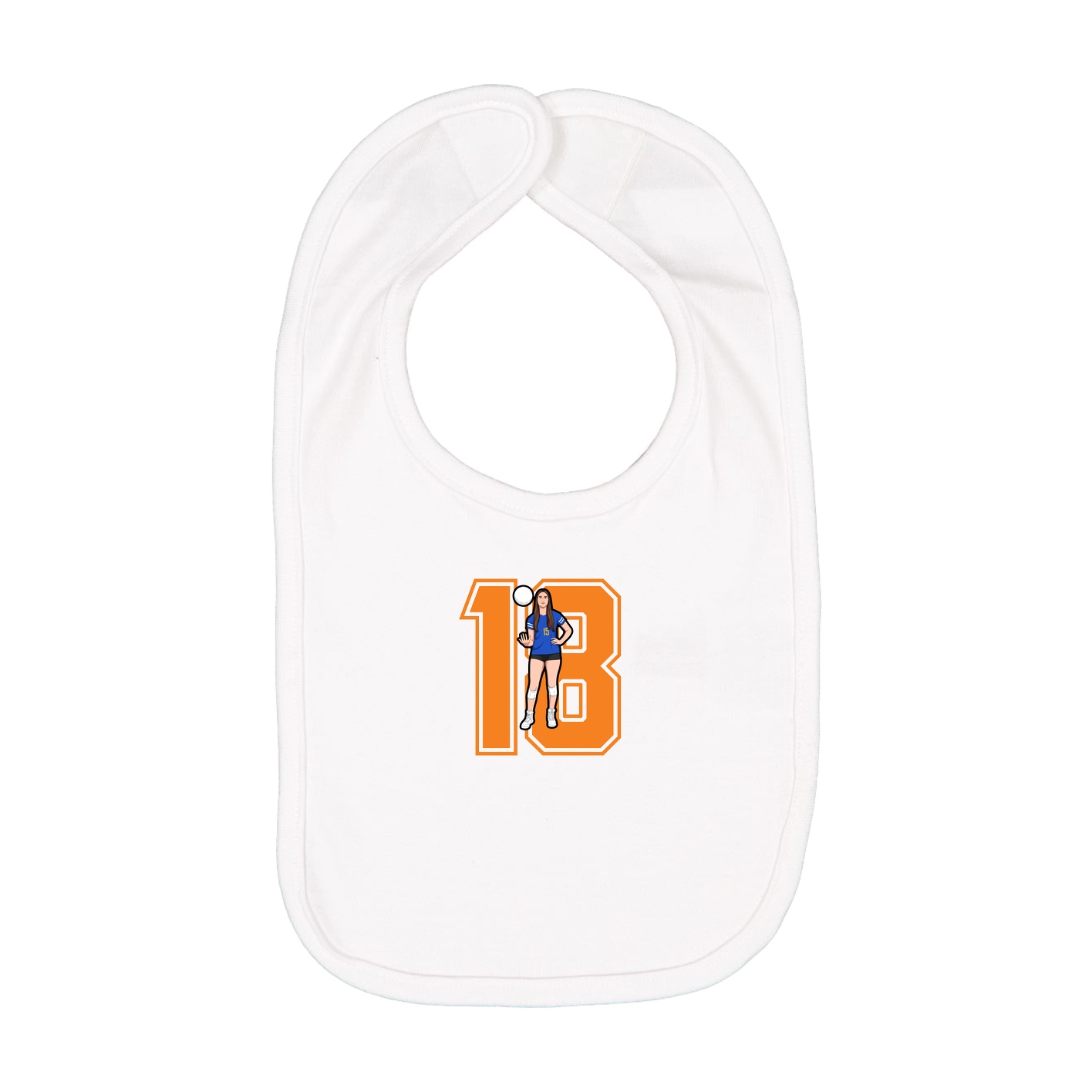 Infant Bib — Number in White