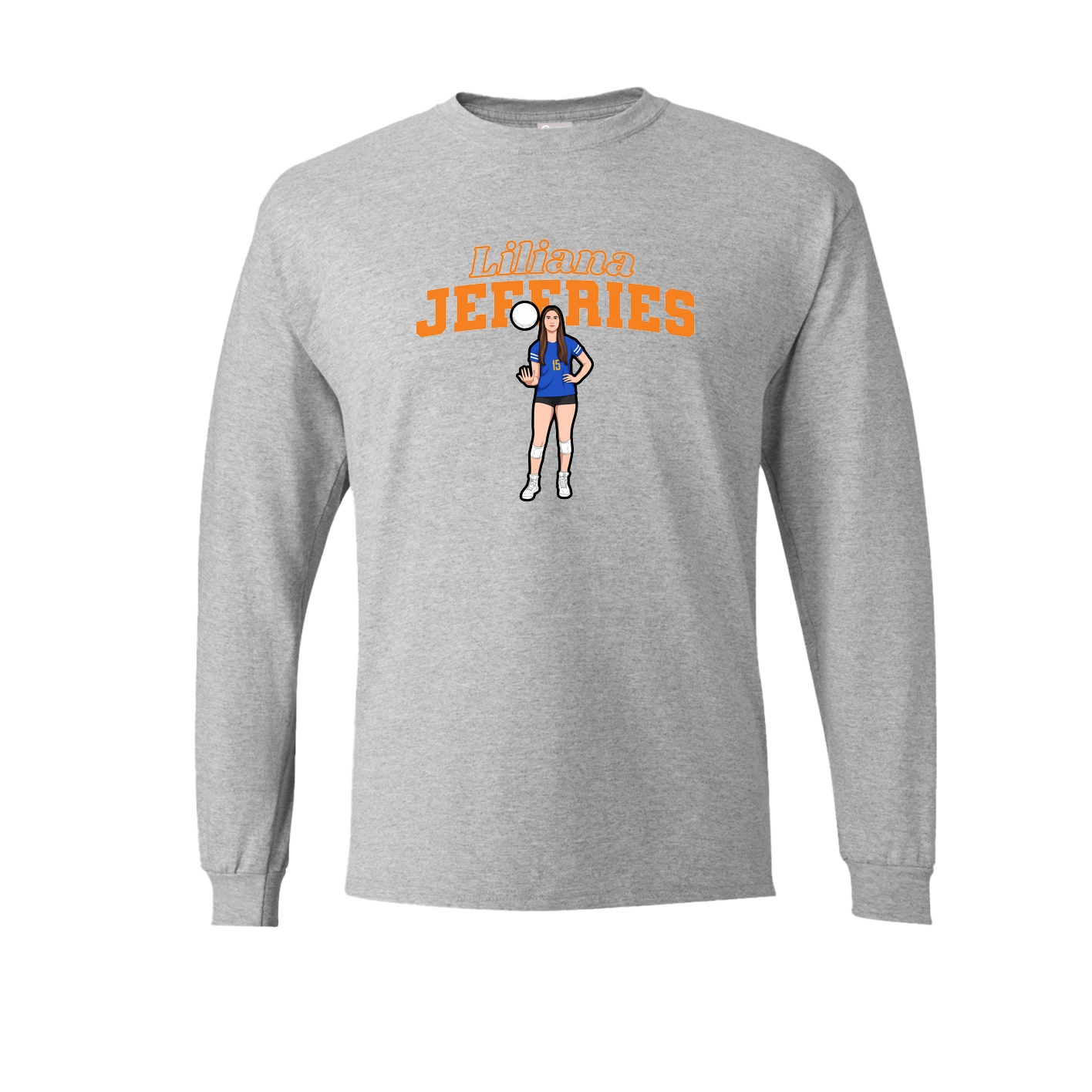 Long Sleeve Tee — Name Arch in Grey