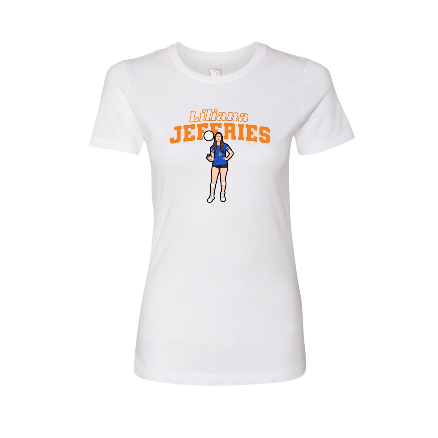 Womens Tee — Name Arch in White