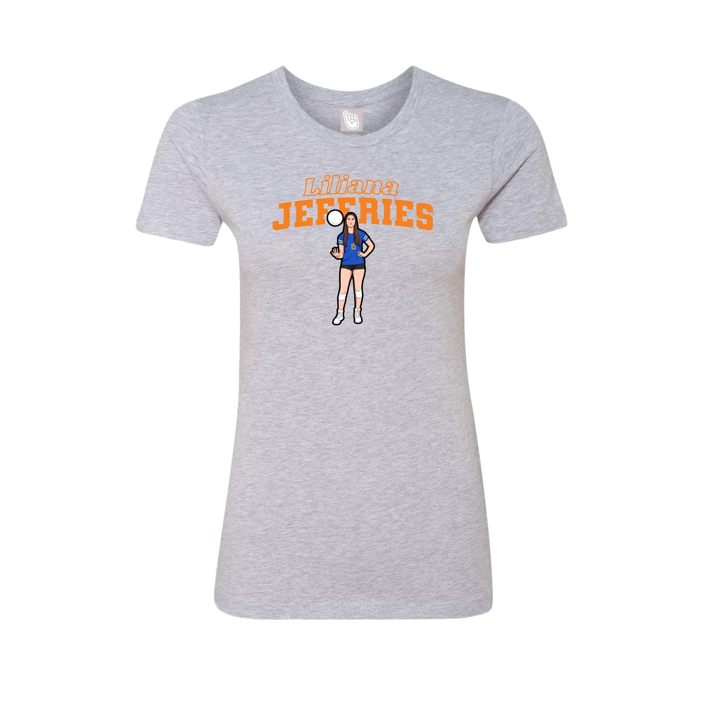 Womens Tee — Name Arch in Grey