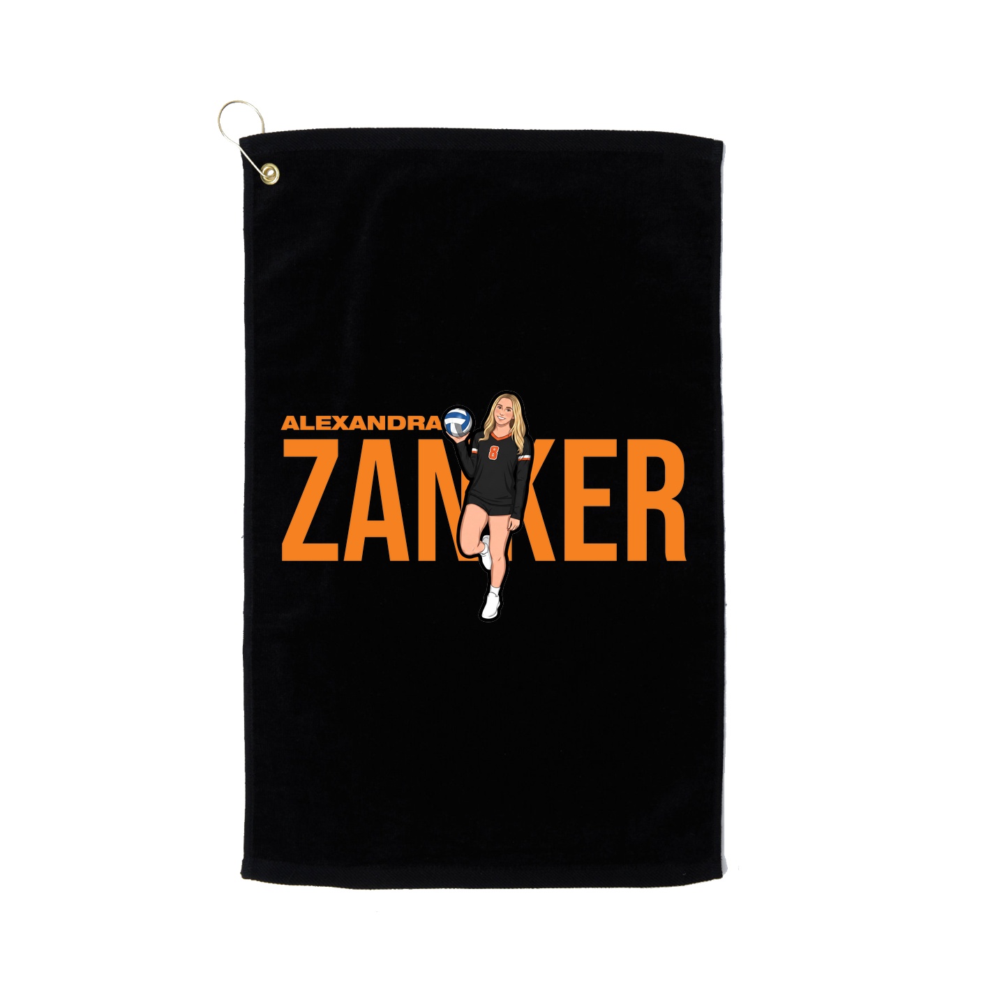 Golf Towel — Player Name in Black