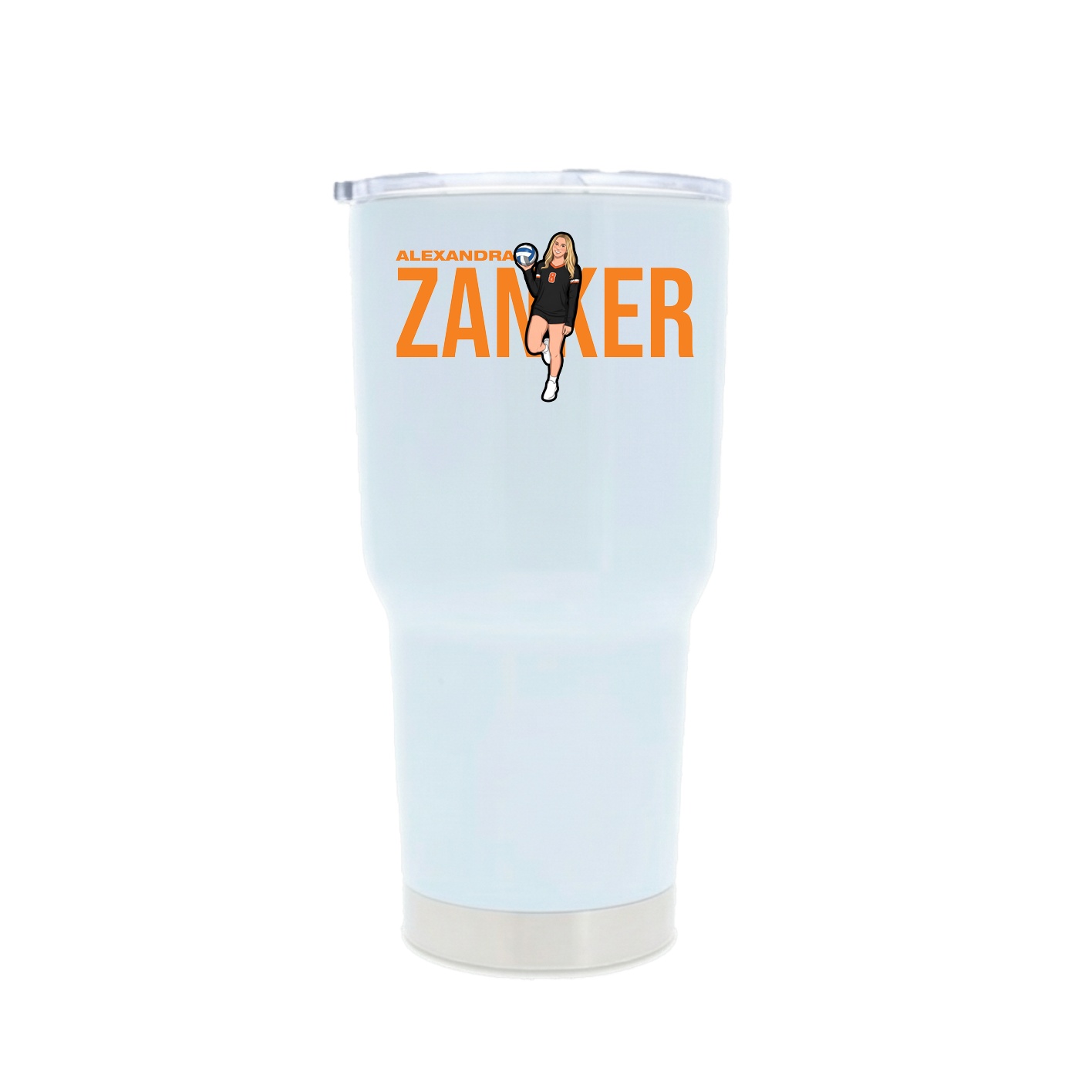 30oz Stainless Steel Tumbler — Player Name in White