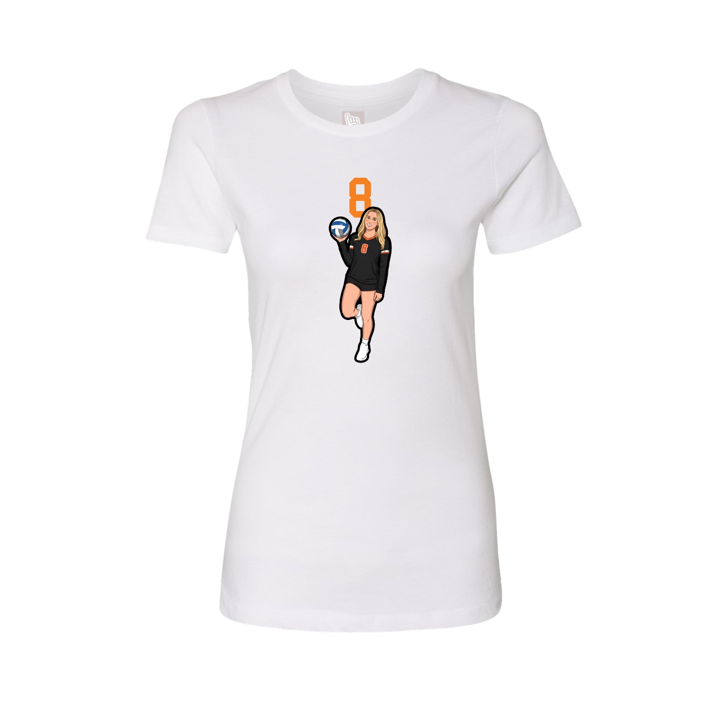 Fitted Women's Tee — Number Top in White