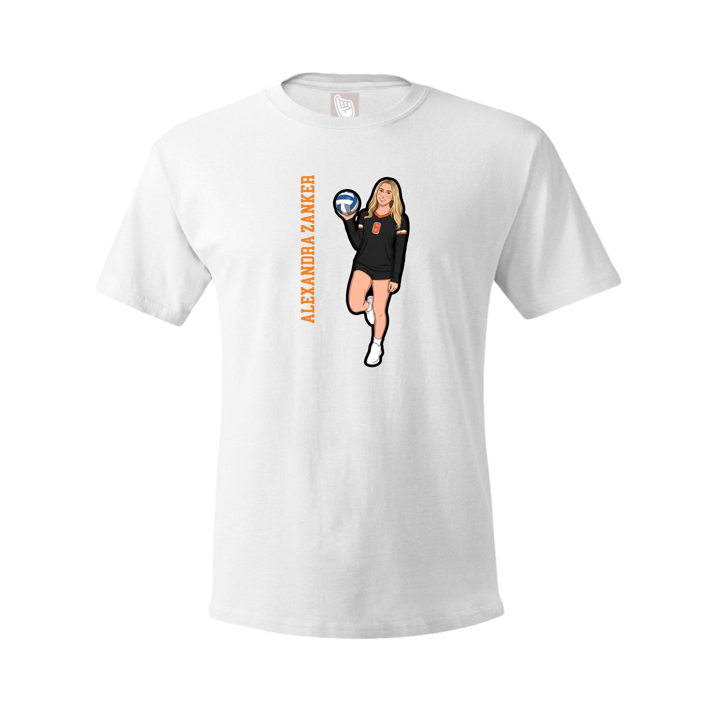 Tee — Name Vertical in White