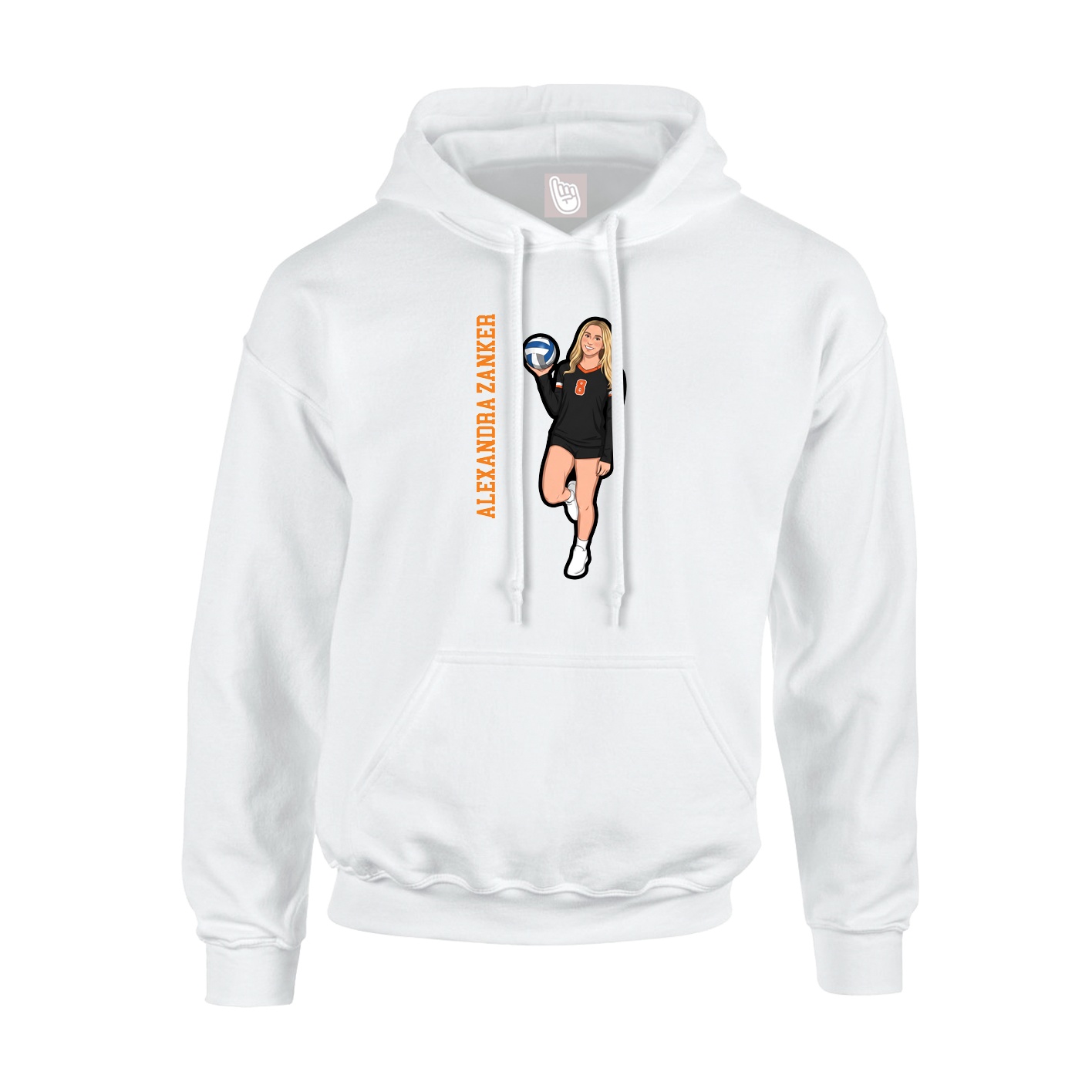 Hoodie — Name Vertical in White