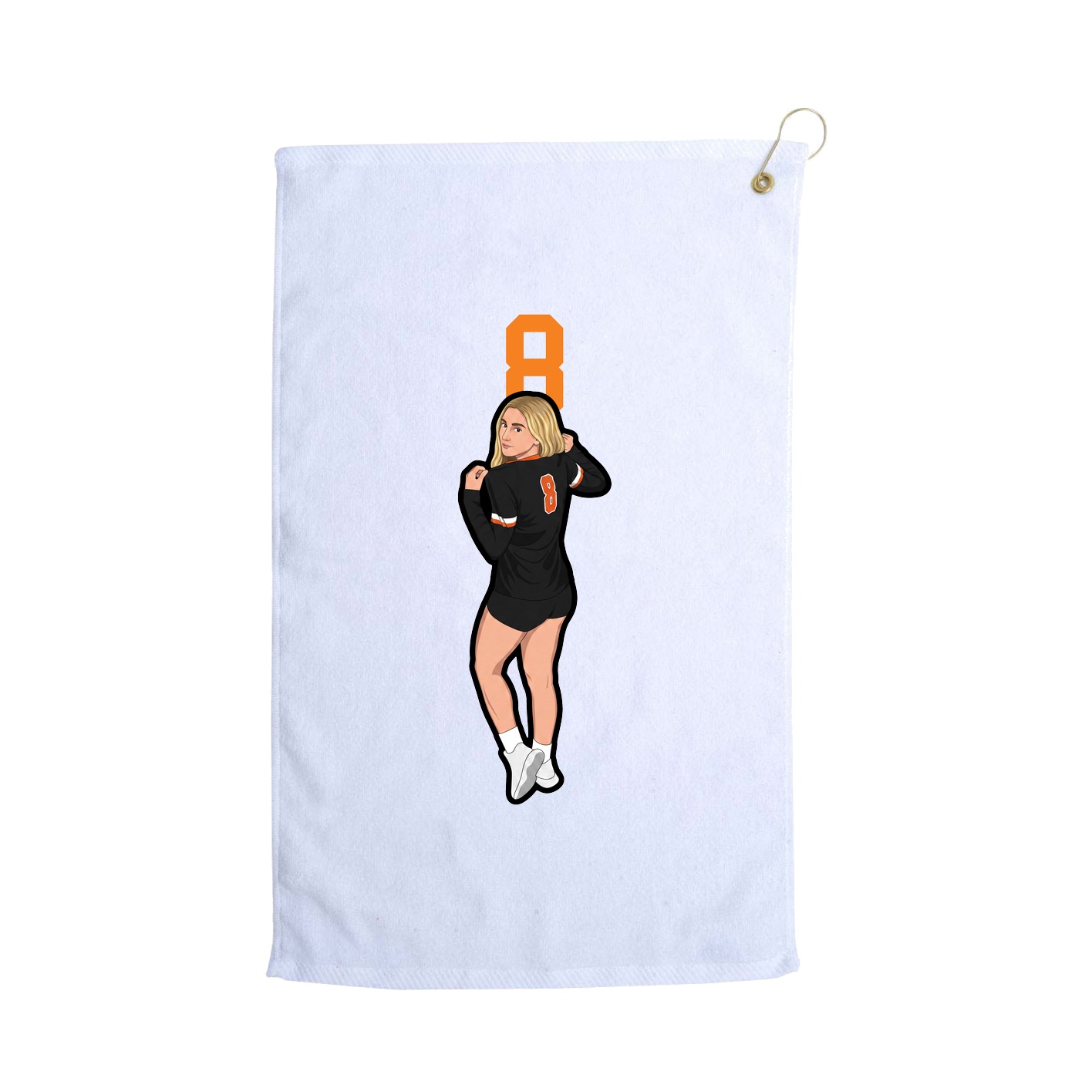 Golf Towel — Number Top in White