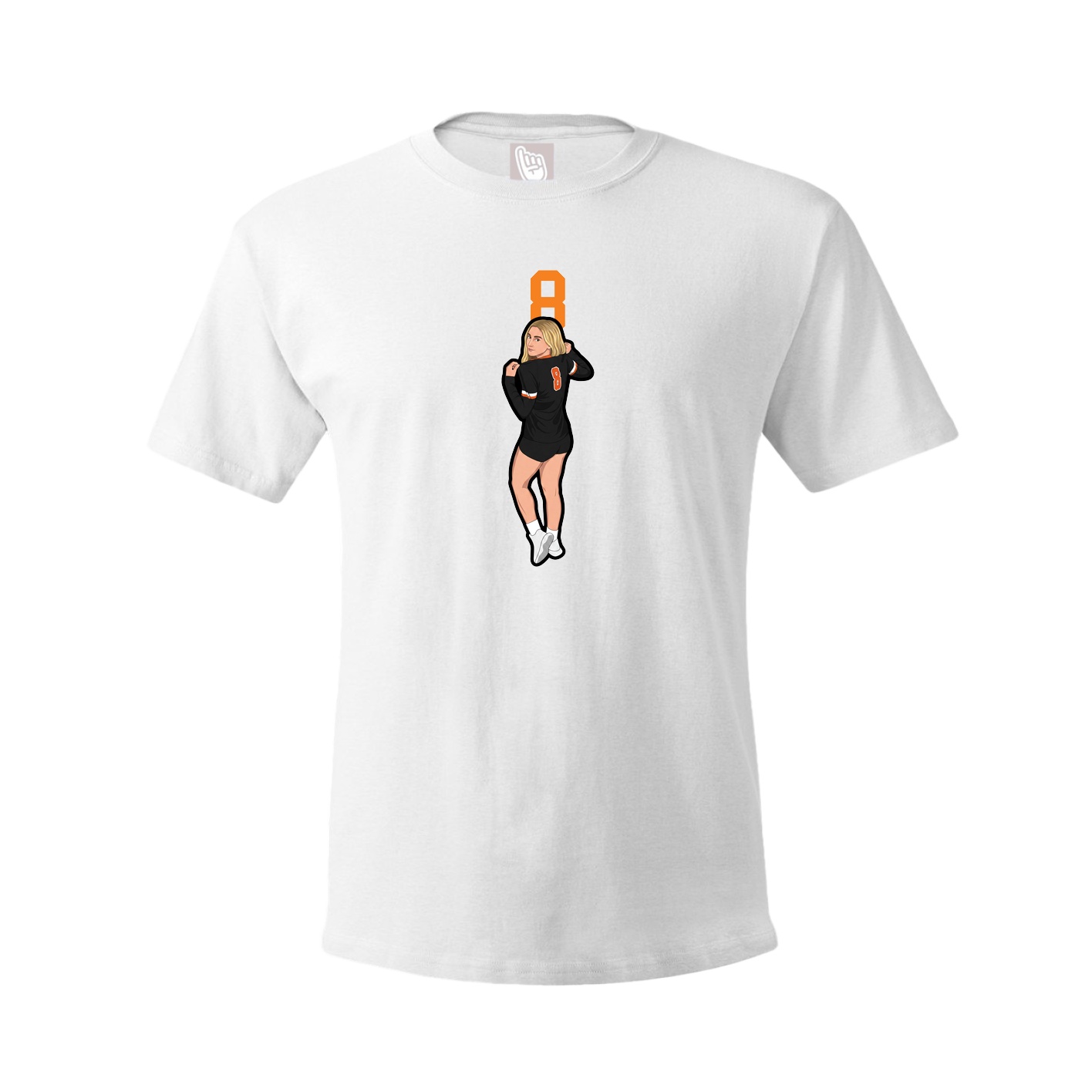 Youth Tee — Number Top in White