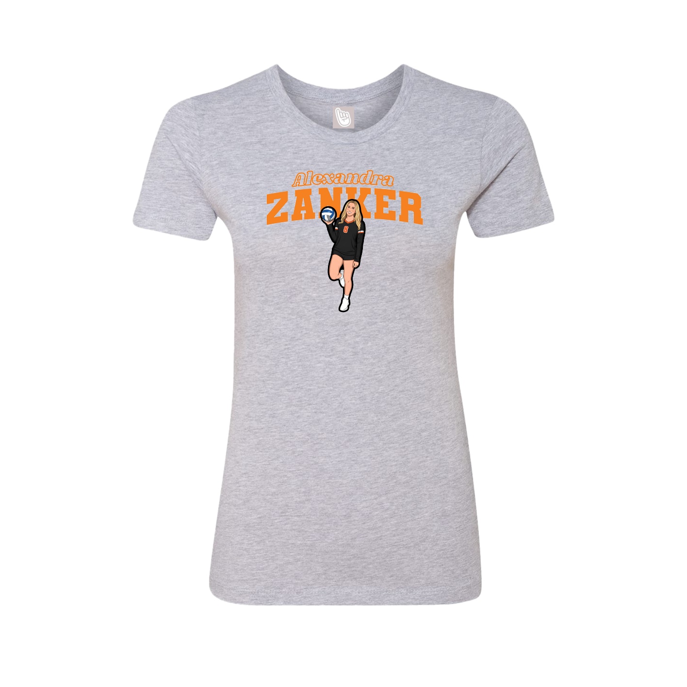 Fitted Women's Tee — Name Arch in Grey