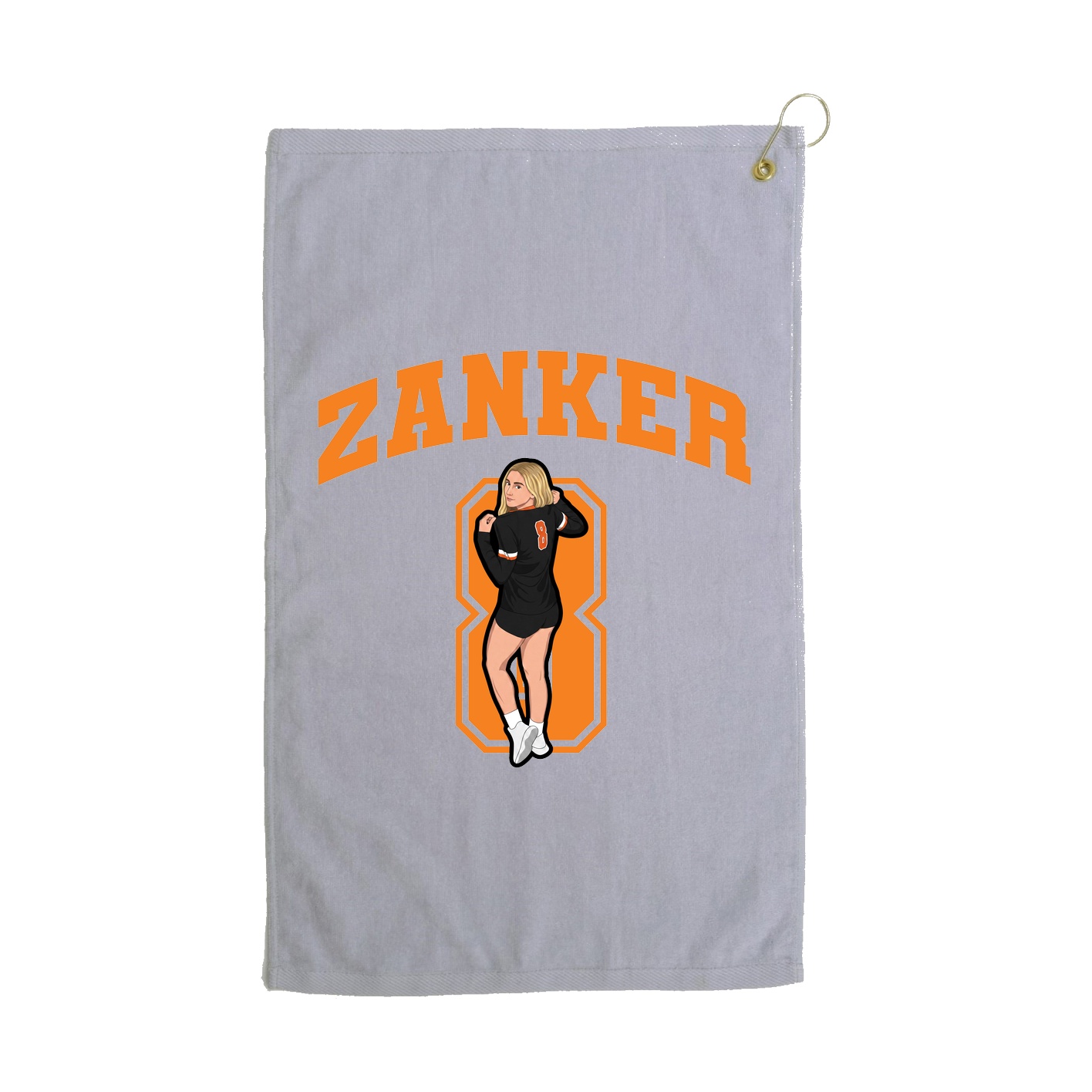 Golf Towel — Number in Grey