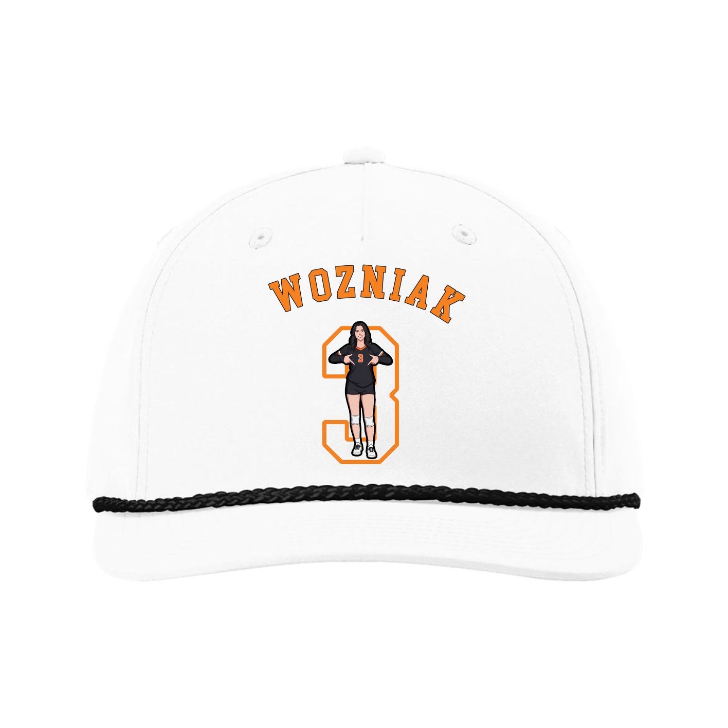 Five-Panel Classic Rope Cap — Shirsey Arch in White