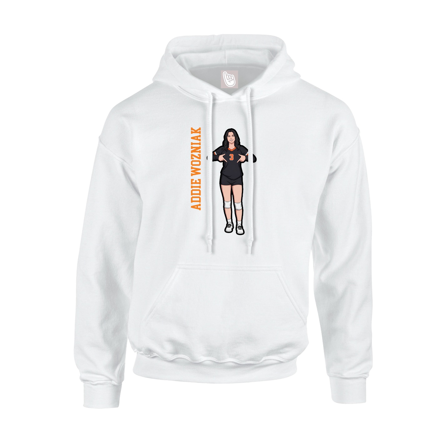 Youth Hoodie — Name Vertical in White