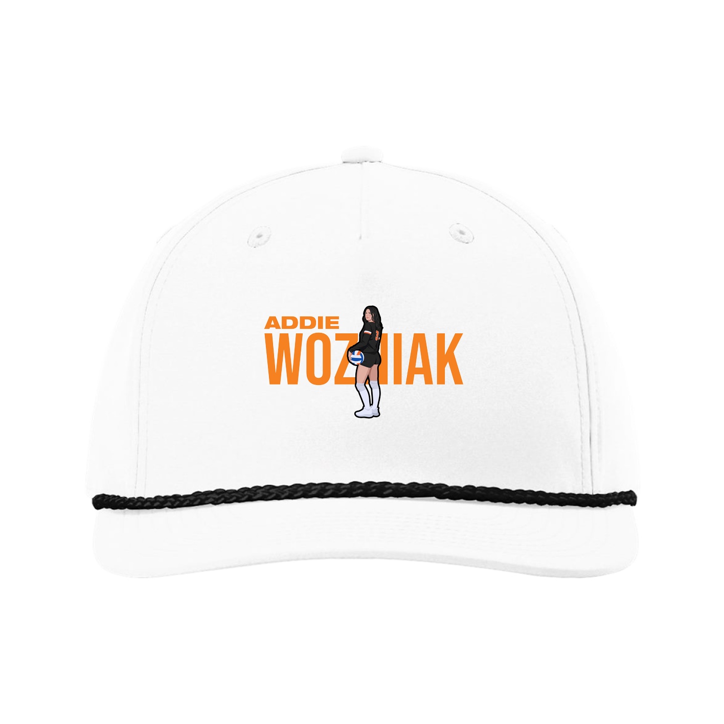 Five-Panel Classic Rope Cap — Player Name in White
