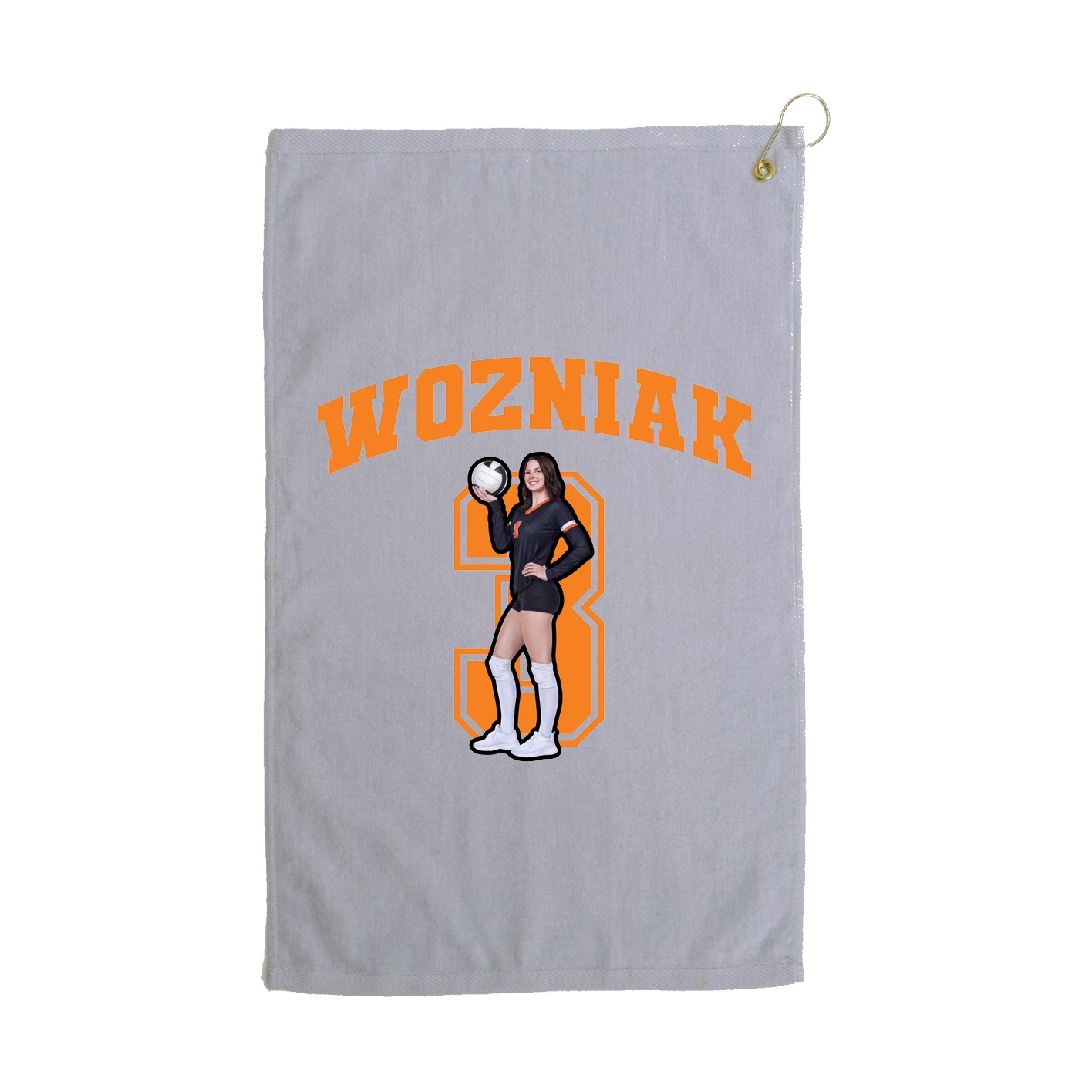 Golf Towel — Number in Grey