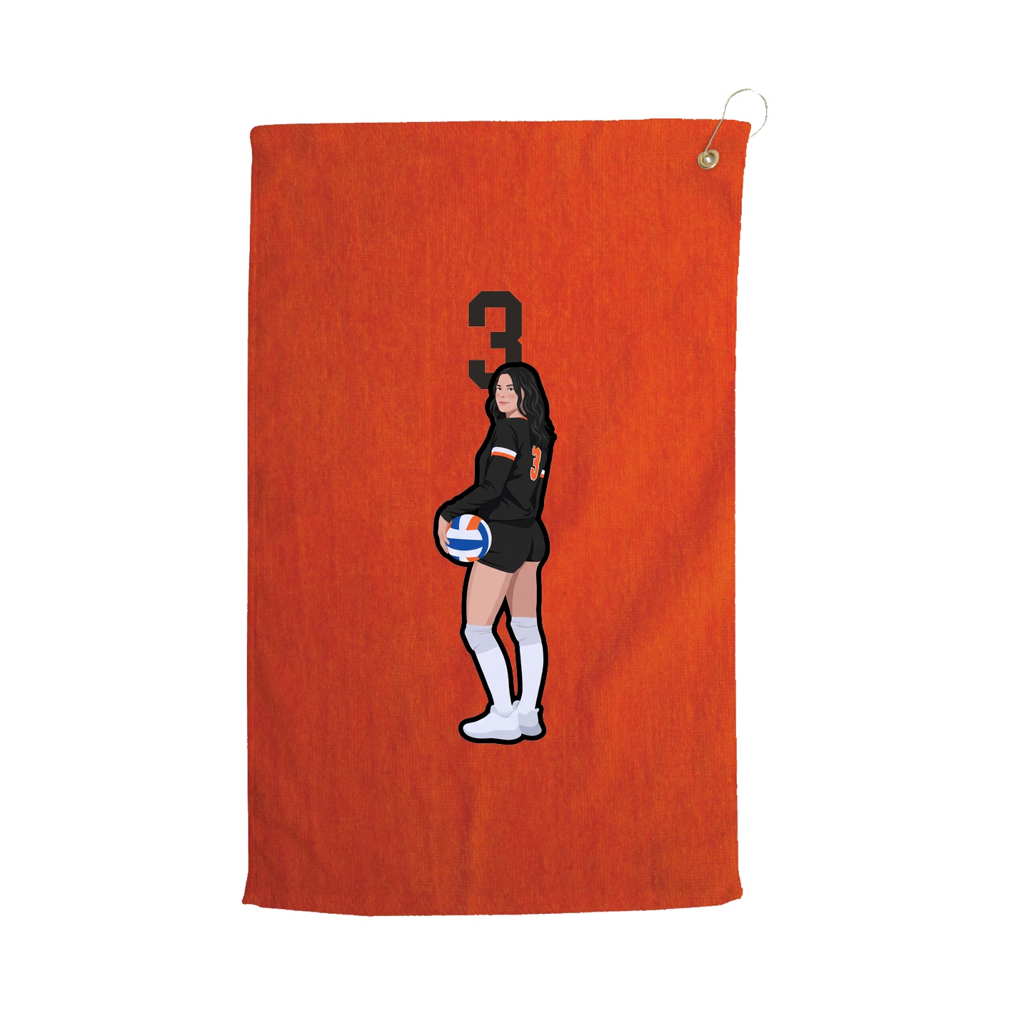 Golf Towel — Number Top in Orange