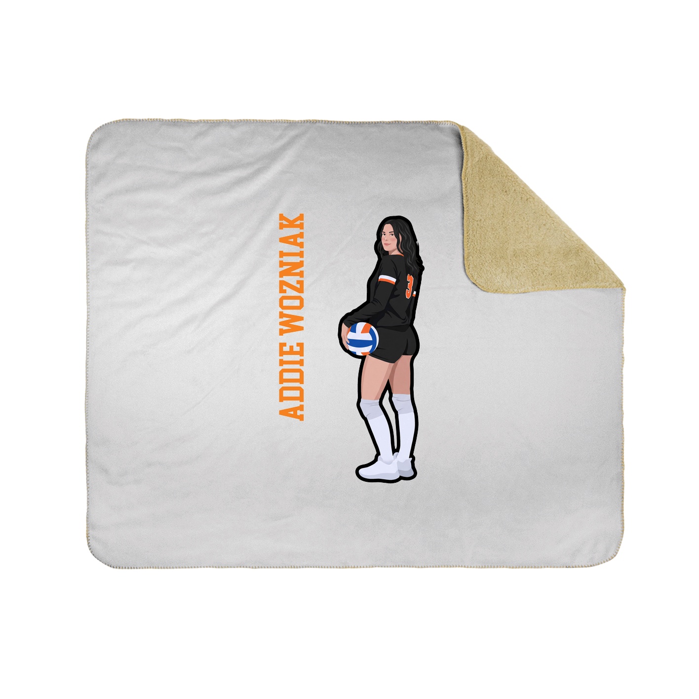 Throw Blanket — Name Vertical in White