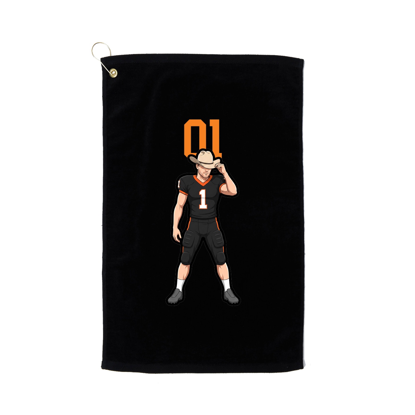 Golf Towel — Number Top in Black