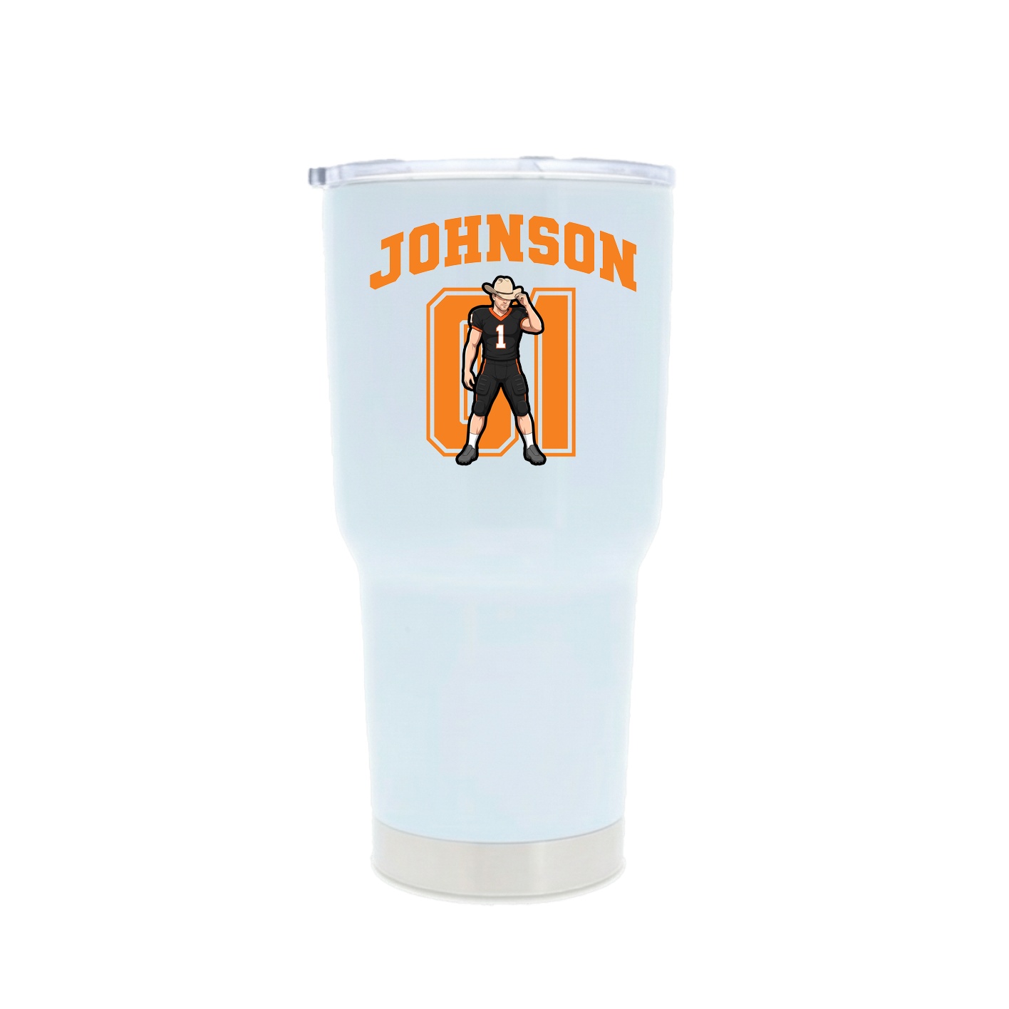 30oz Stainless Steel Tumbler — Number in White
