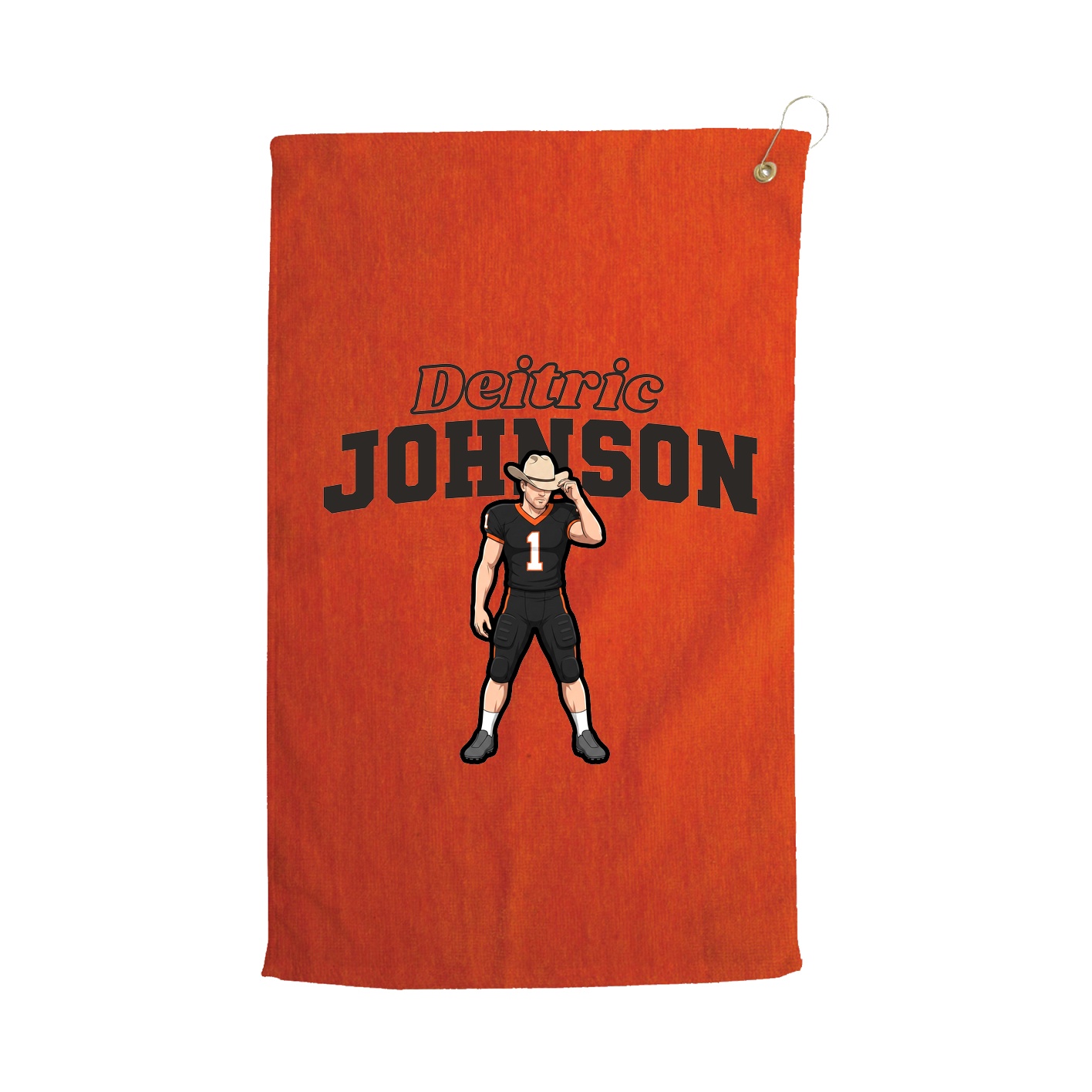 Golf Towel — Name Arch in Orange