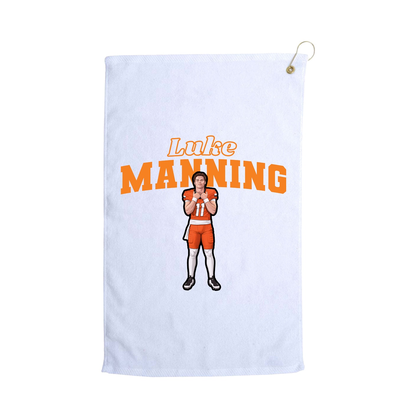 Golf Towel — Name Arch in White