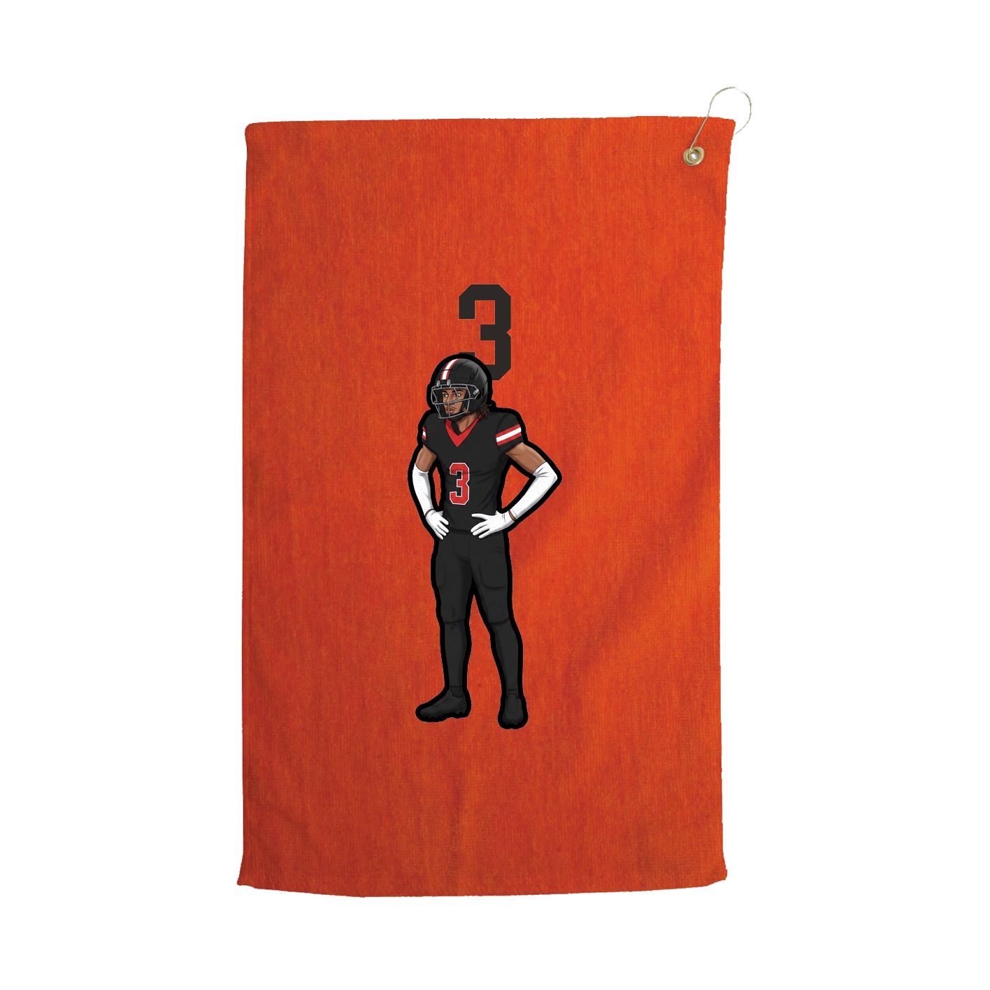 Golf Towel — Number Top in Orange