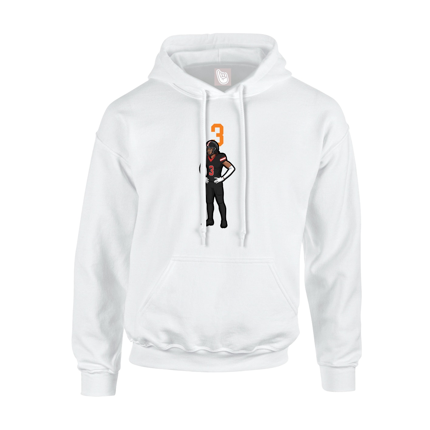 Hoodie — Number Top in White
