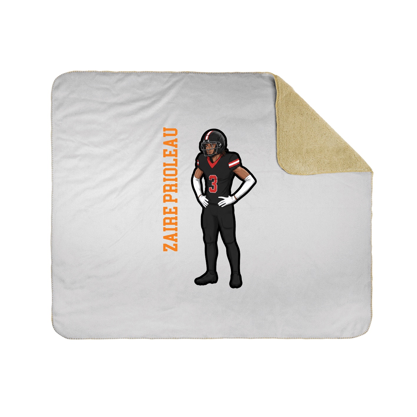 Throw Blanket — Name Vertical in White