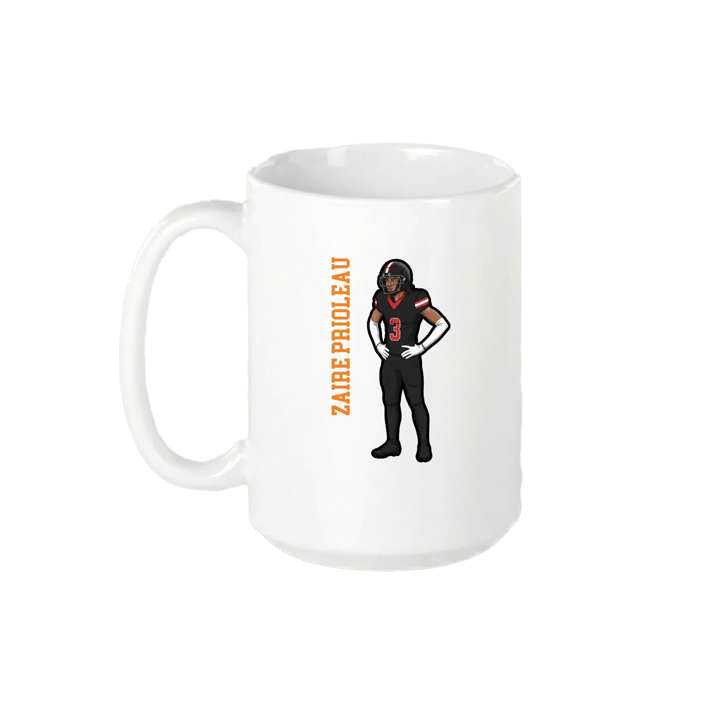 15oz Coffee Mug — Name Vertical in White