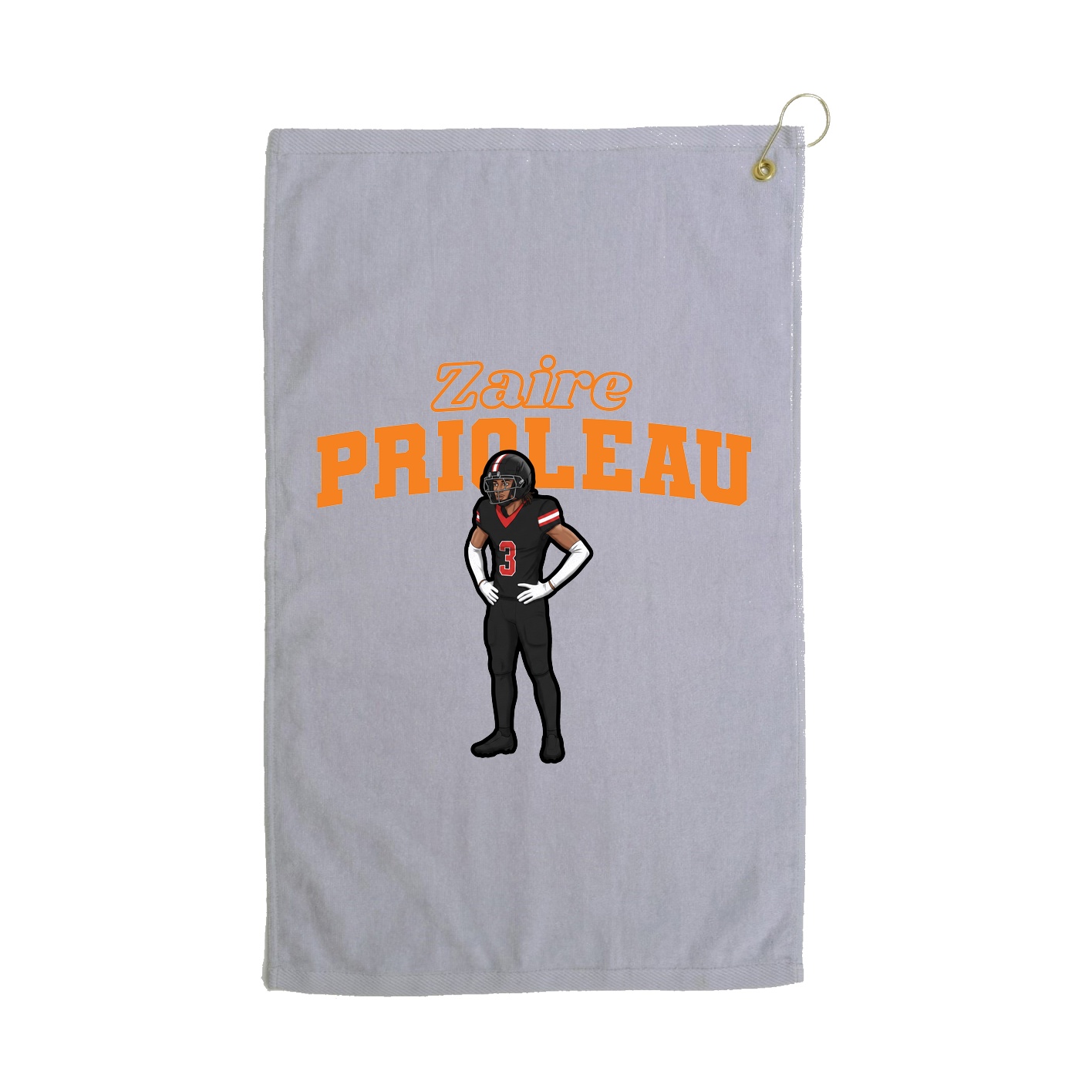 Golf Towel — Name Arch in Grey