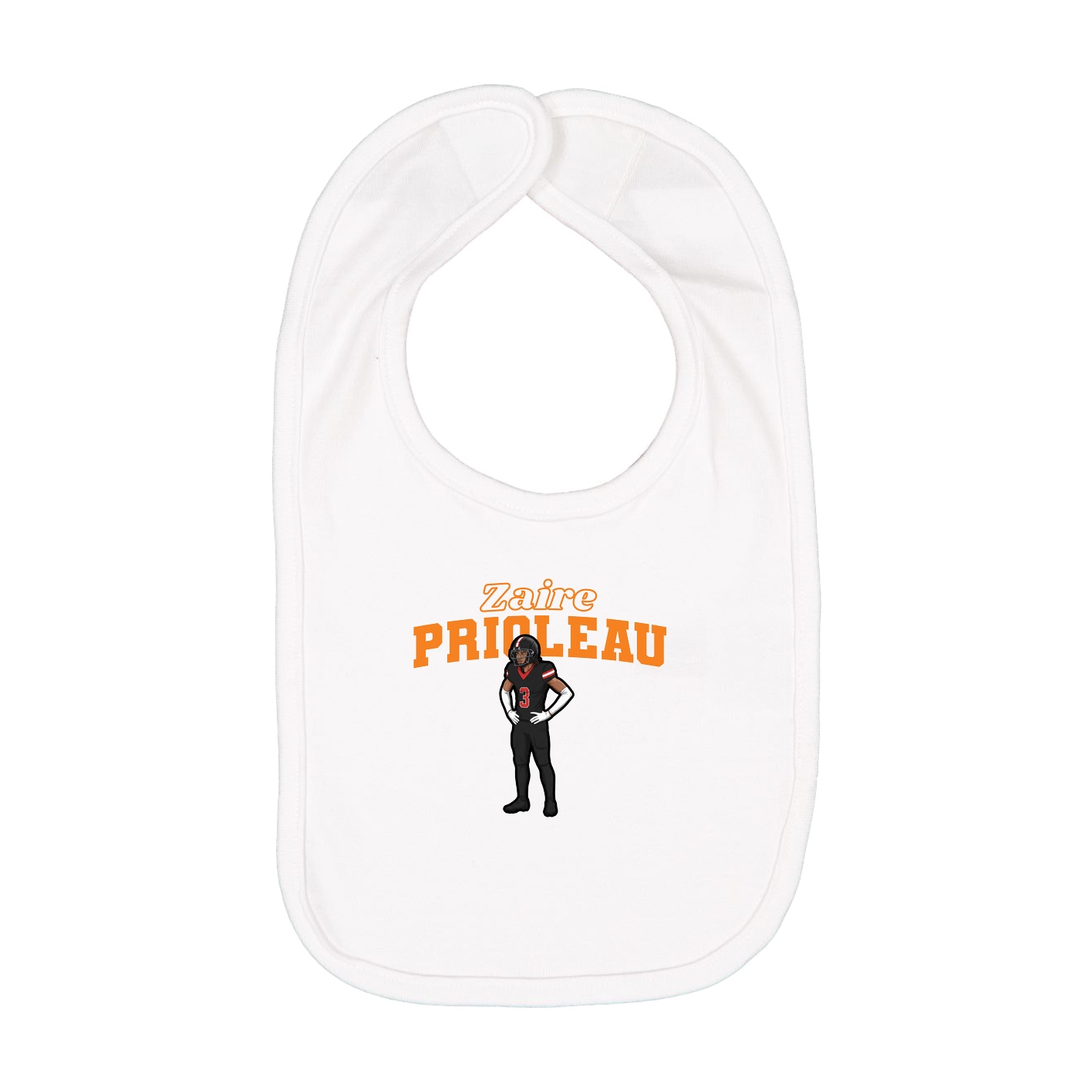 Infant Bib — Name Arch in White