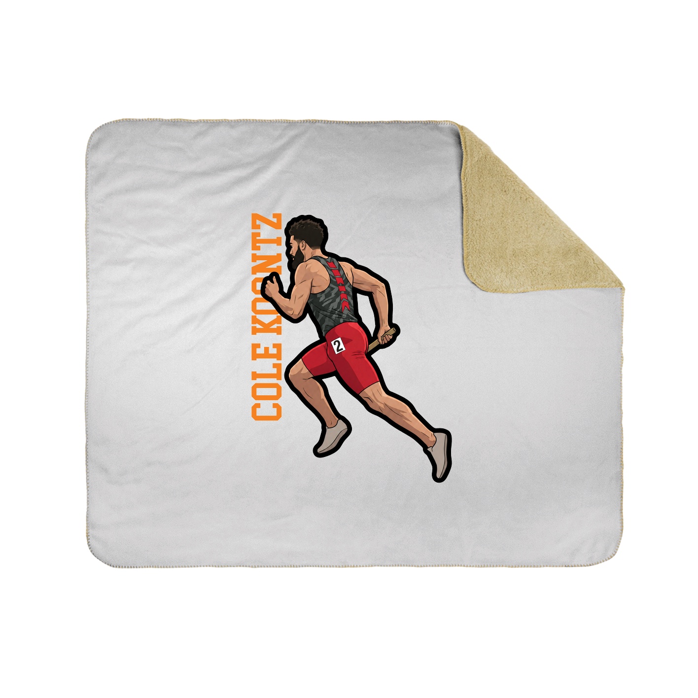 Throw Blanket — Name Vertical in White