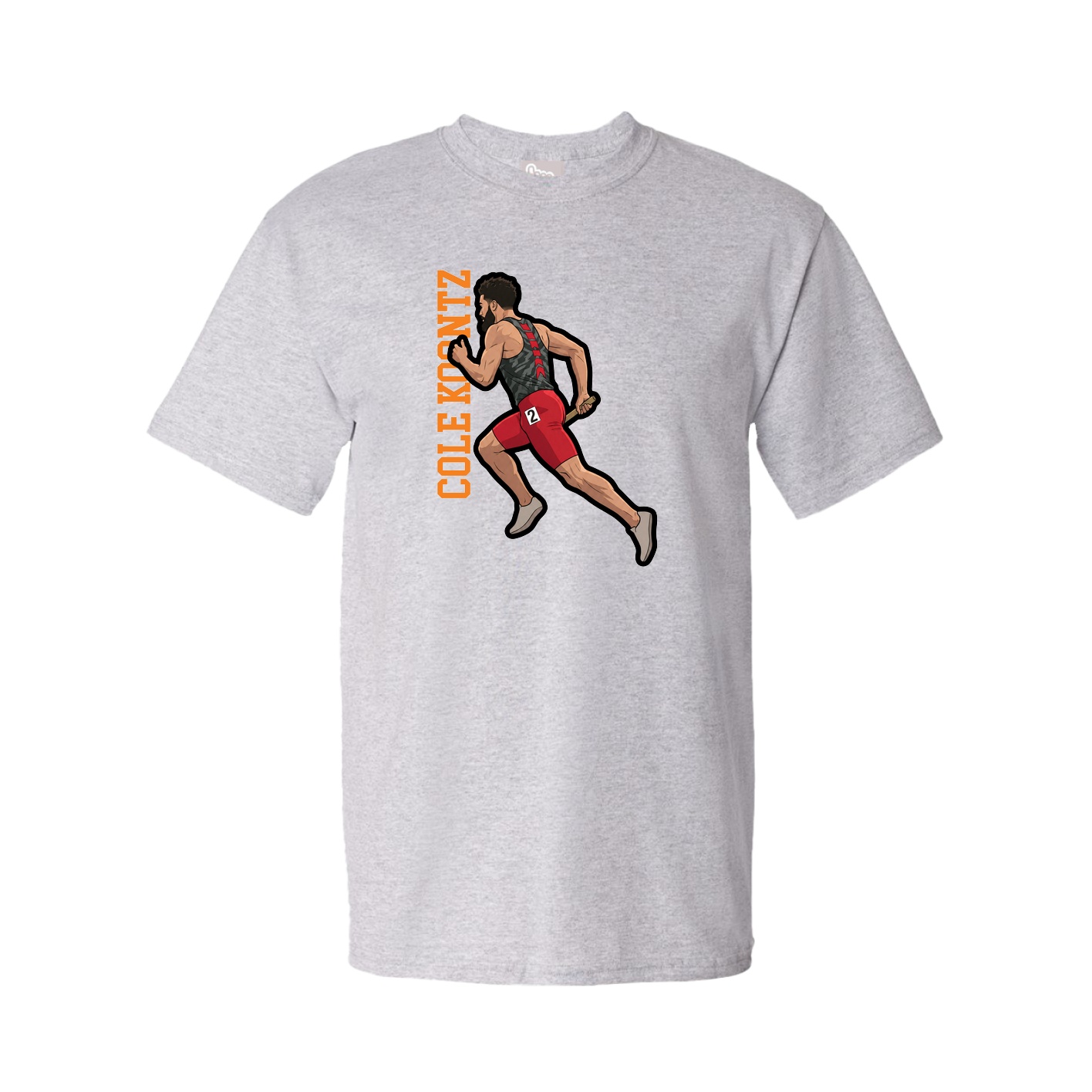 Youth Tee — Name Vertical in Grey