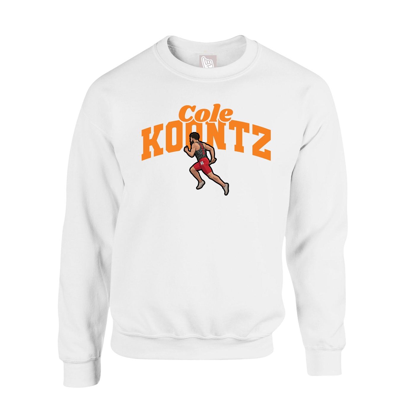 Fleece Crew — Signature Arch in White