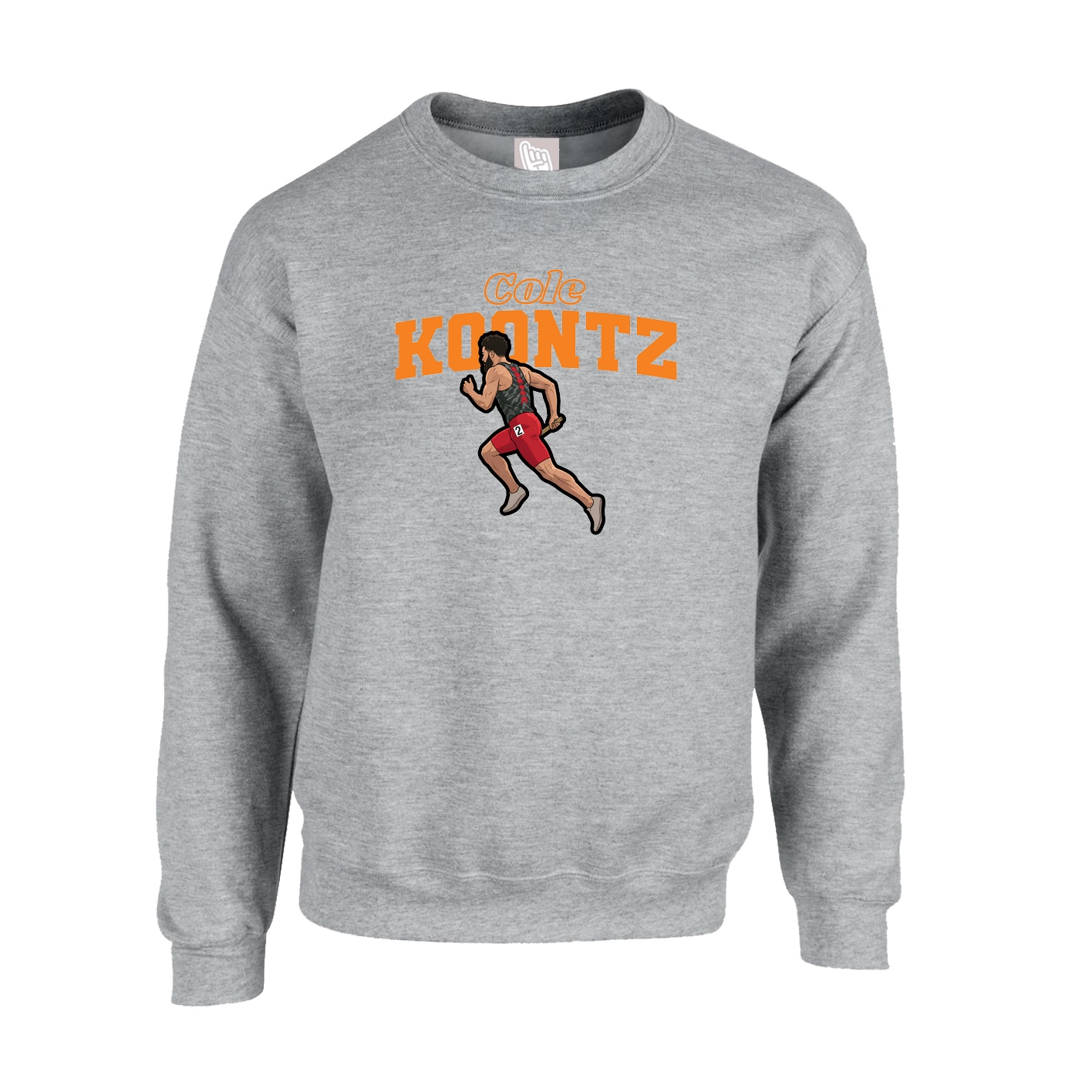 Fleece Crew — Name Arch in Grey