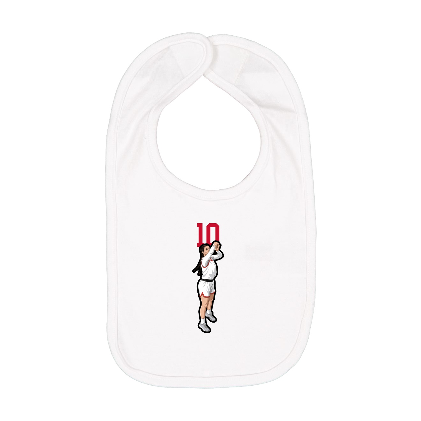 Infant Bib — Number Top in White