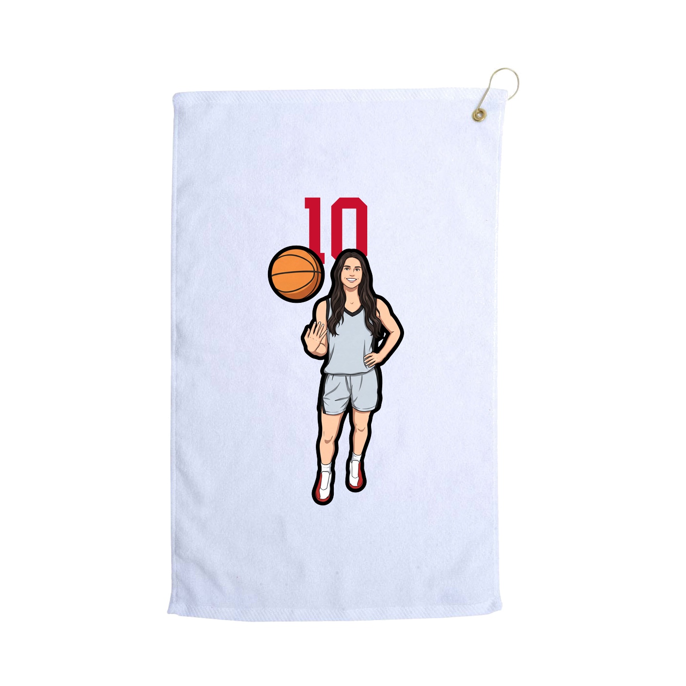 Golf Towel — Number Top in White