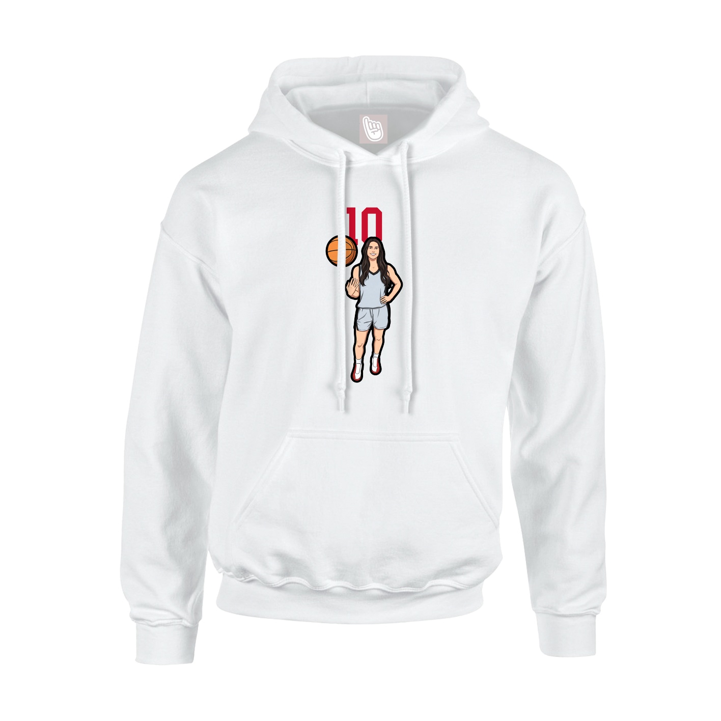 Youth Hoodie — Number Top in White