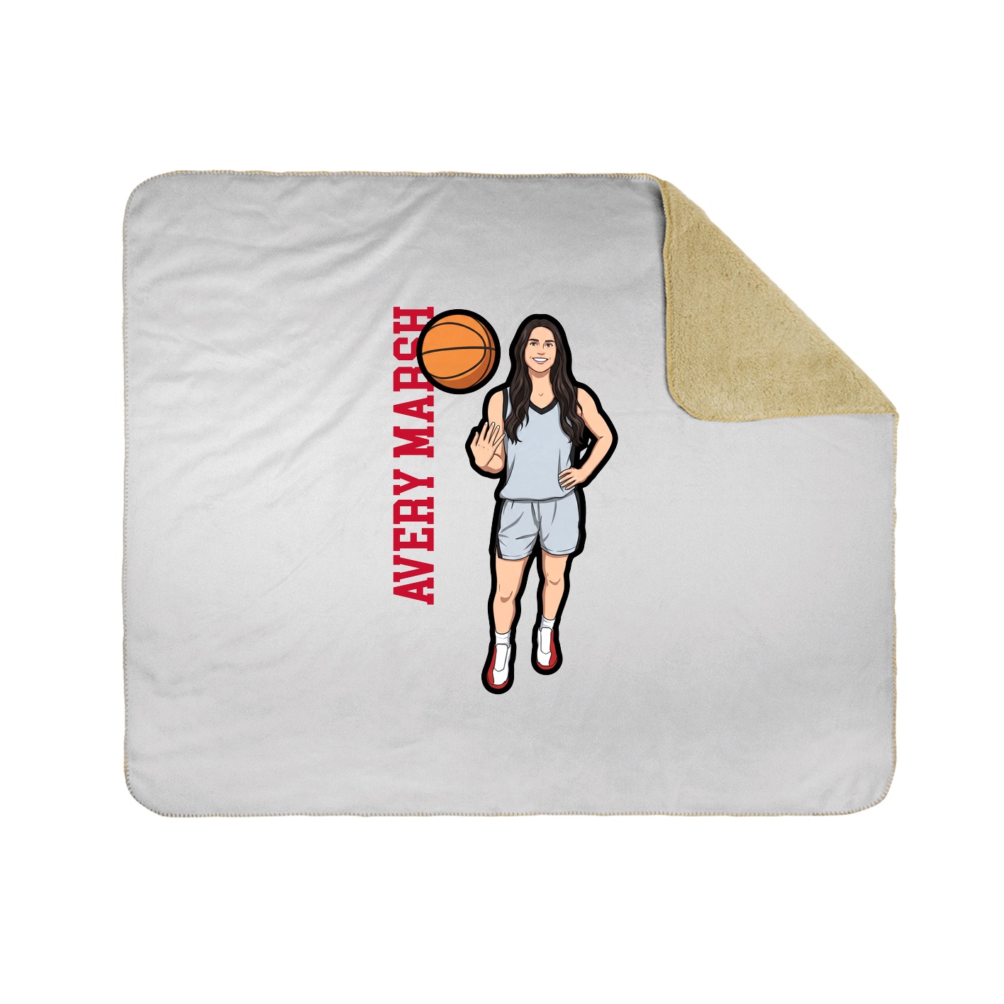 Throw Blanket — Name Vertical in White