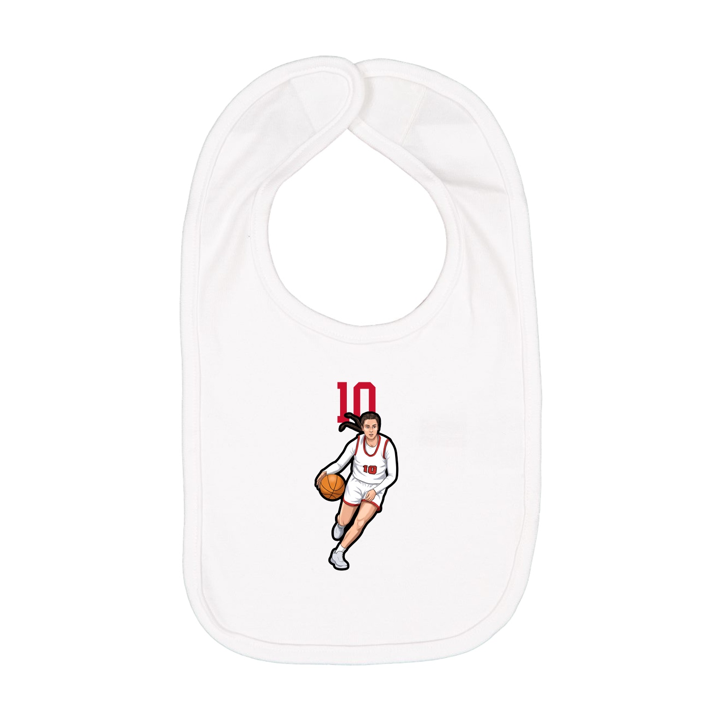 Infant Bib — Number Top in White